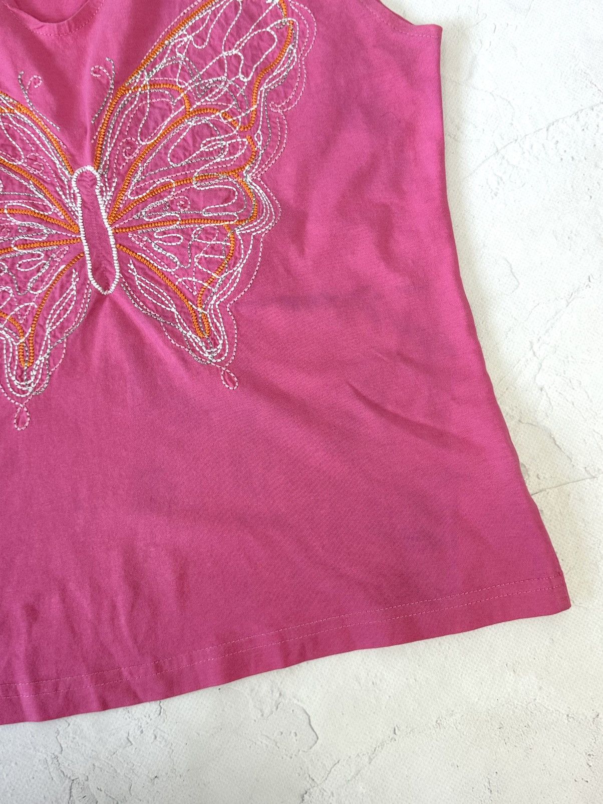20471120 × Beauty Beast × Vintage Vintage Butterfly Pink Top Size M / US 6-8 / IT 42-44 - 4 Thumbnail