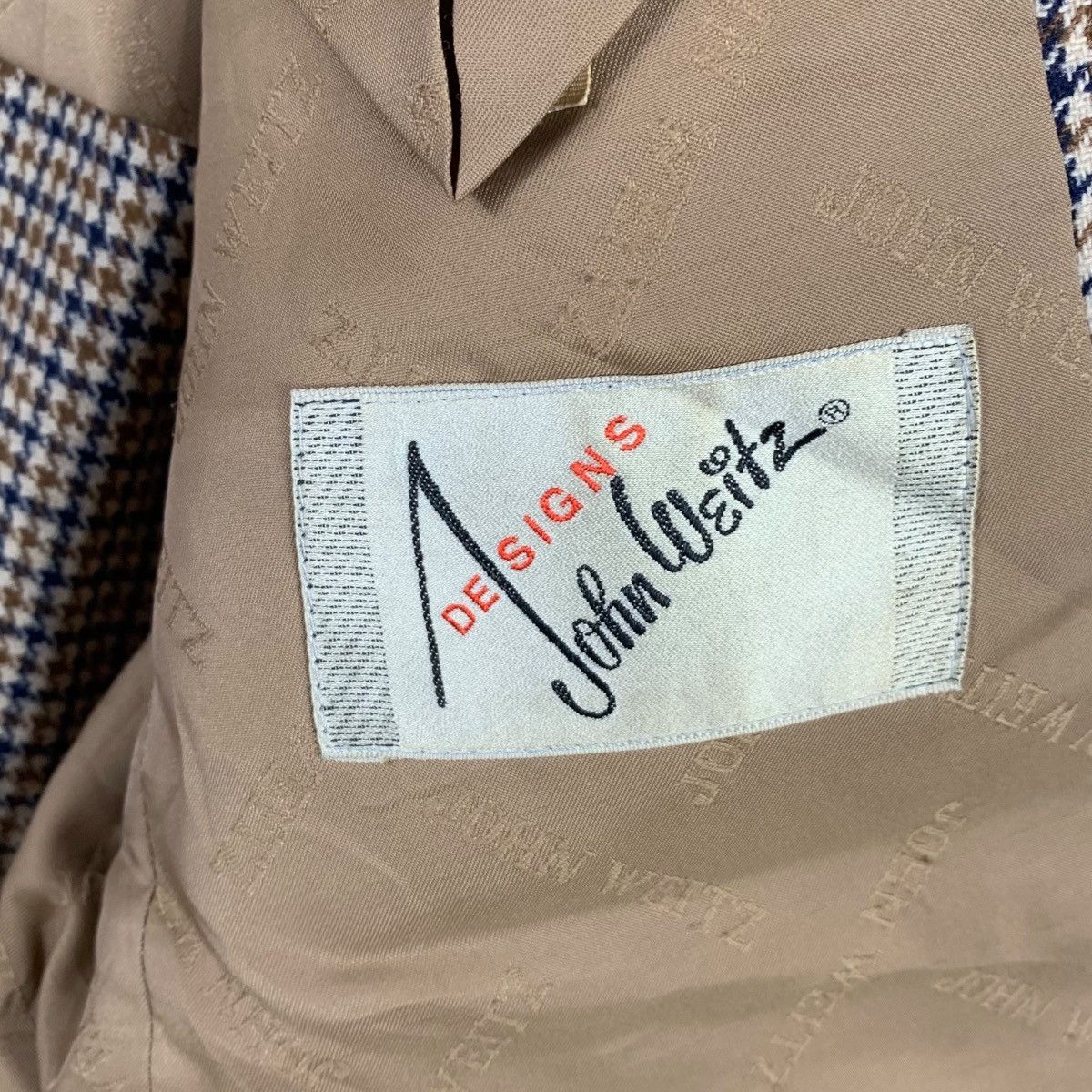 John Weitz Vintage JOHN WEITZ Houndstooth 2 Button Blazer Coat Classic Size 34R - 5 Thumbnail