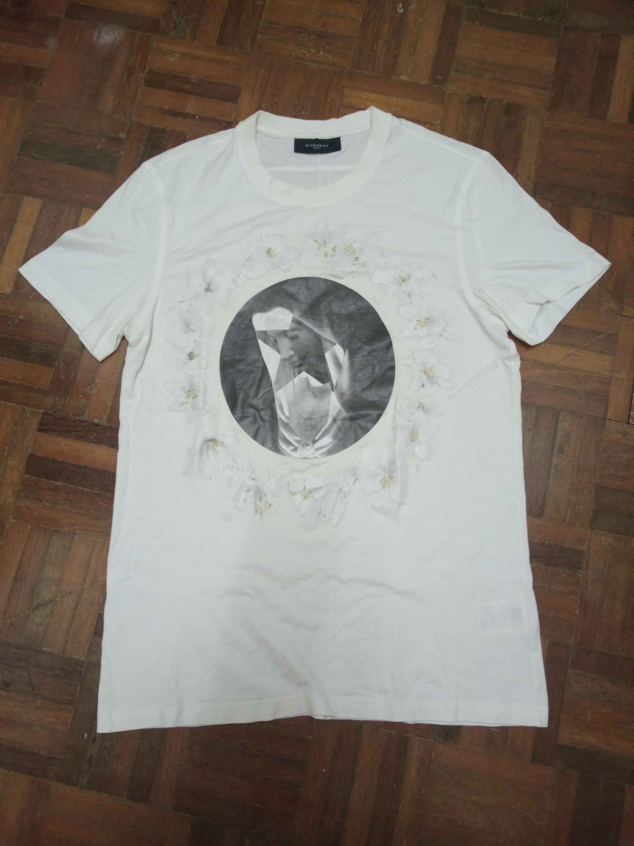 image of Givenchy Maddonna Floral Tee in White, Men's (Size Small)