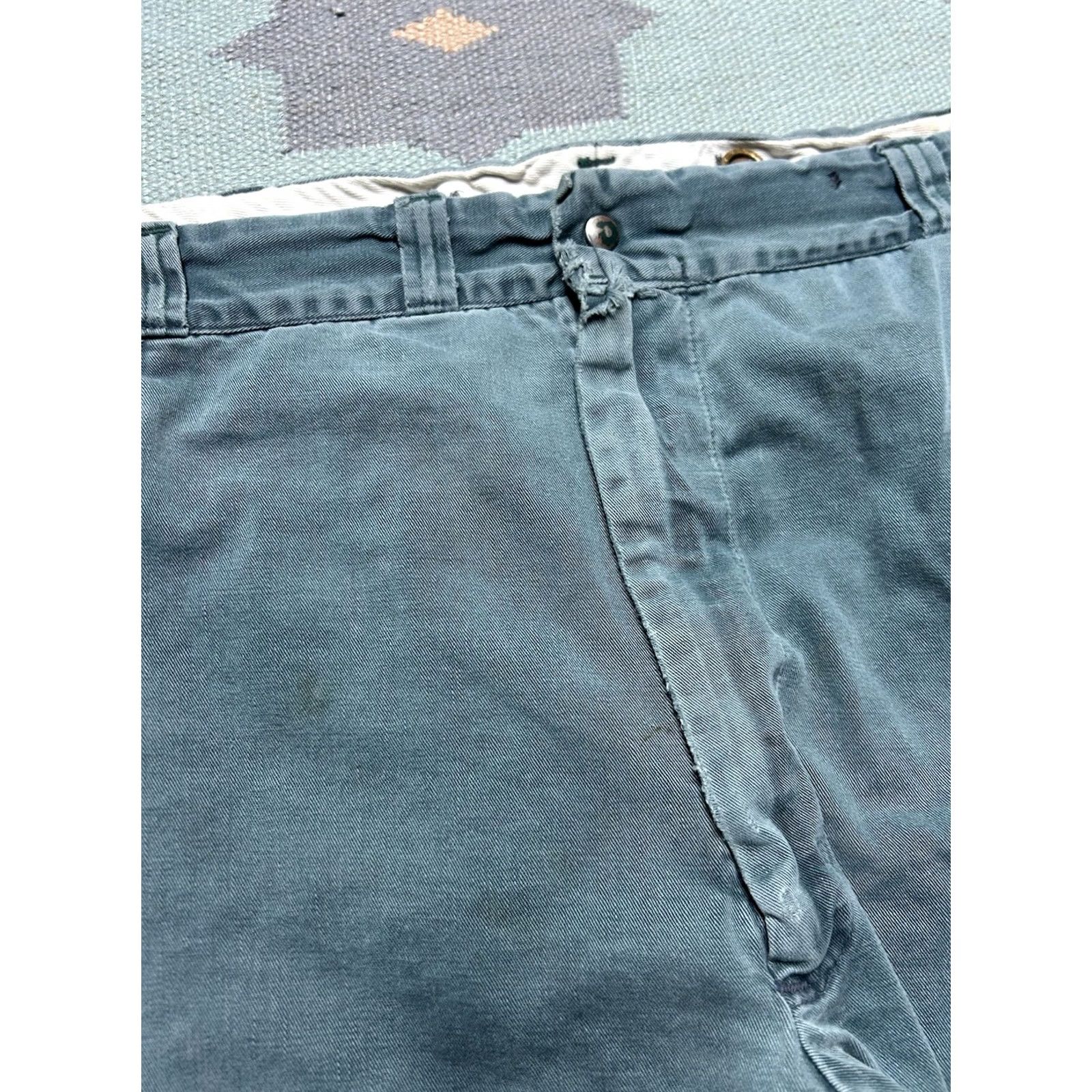 Vintage VINTAGE 1950s Chino Twill Work Pants Sage Green Sail Cloth Talon Zip 40x29 Men Pants Size US 40 / EU 56 - 5 Thumbnail
