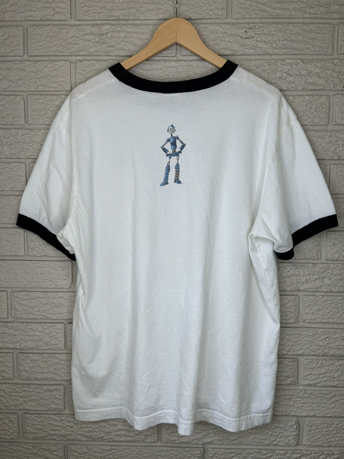 Vintage Vintage Robots Movie Robin Williams Promo Ringer T Shirt Size US XL / EU 56 / 4 - 5 Thumbnail