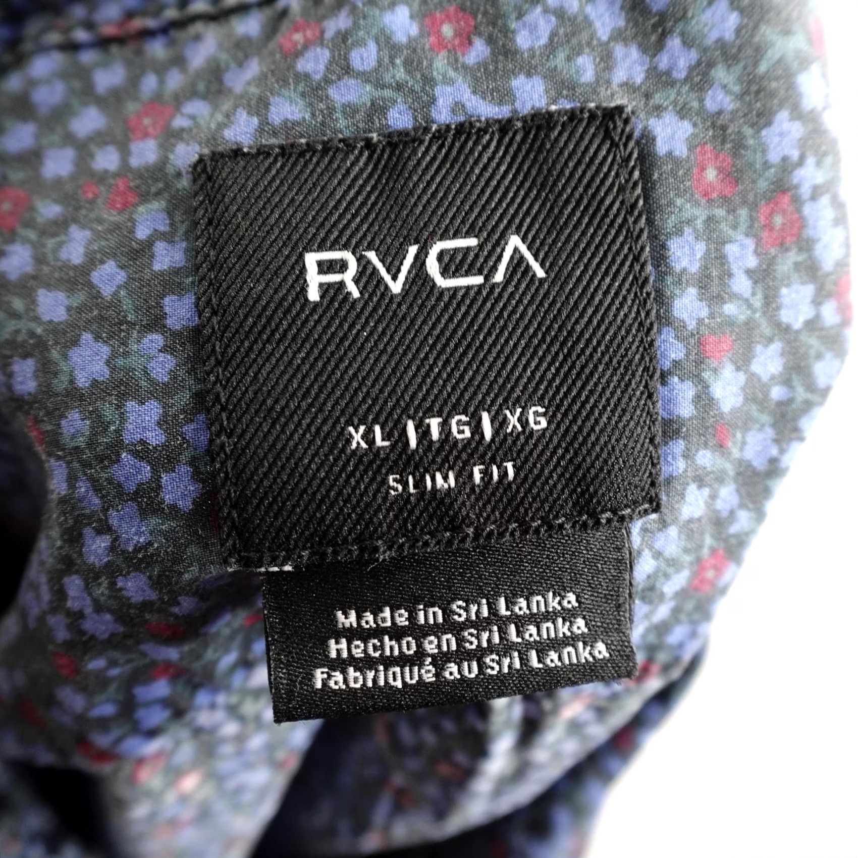 RVCA RVCA Shirt Mens XL Blue Floral Button Up Short Sleeve Slim Fit Skate Surf Beach Size US XL / EU 56 / 4 - 7 Thumbnail