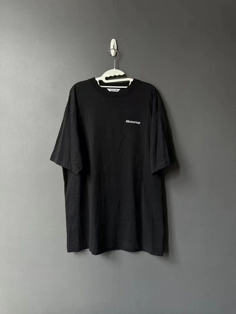 Balenciaga Balenciaga Black Double B Embroidered Tee - dmc Size US S / EU 44-46 / 1 - 1 Thumbnail