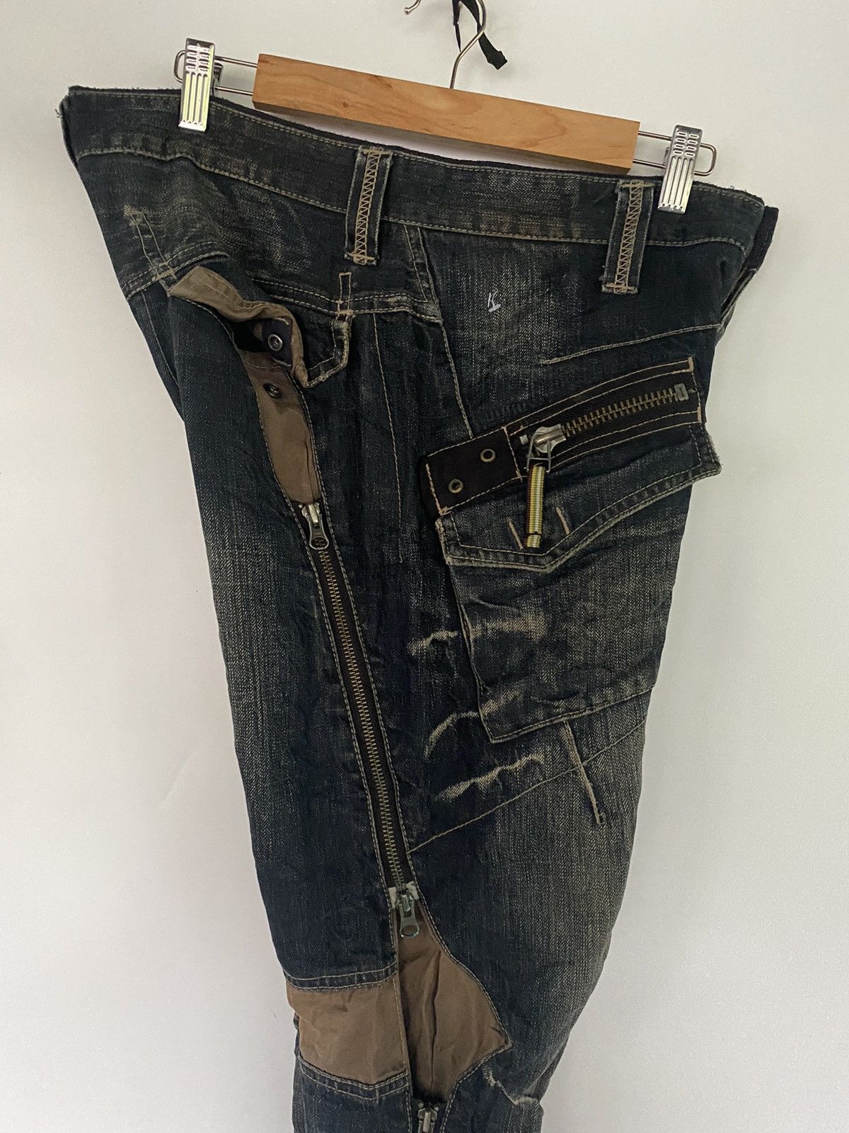 PPFM Japanese Brand PPFM Distressed Zippered Denim Jeans Pants Size US 32 / EU 48 - 20 Thumbnail