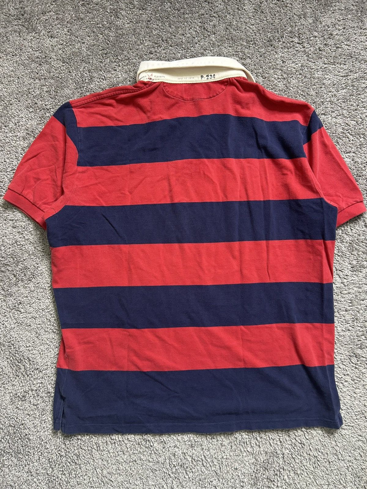 Polo Ralph Lauren Vintage 80s Polo Ralph Lauren Rugby Striped Contrast Collar Size US XL / EU 56 / 4 - 8 Thumbnail