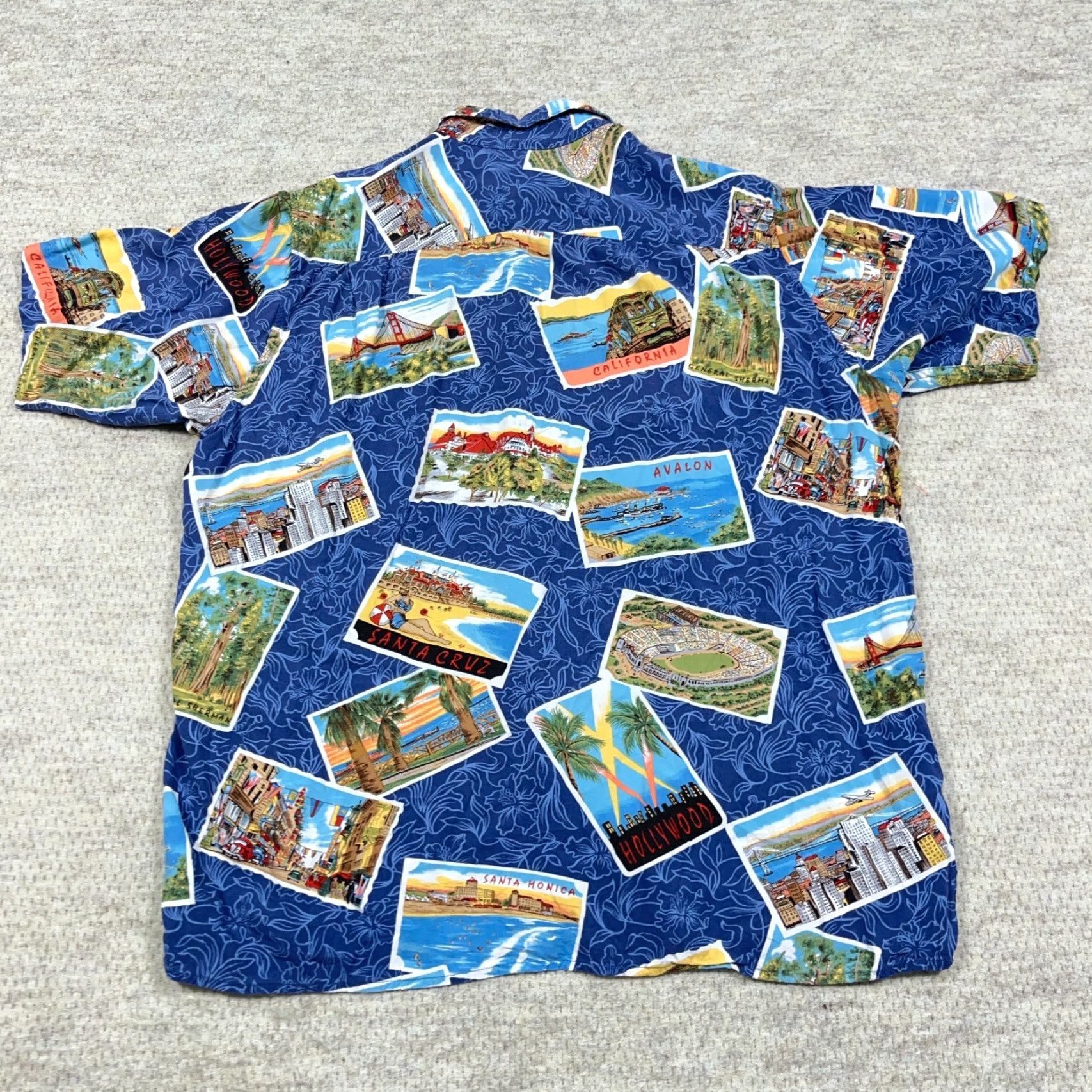Reyn Spooner VINTAGE Reyn Spooner Hawaiian Shirt Men Medium Blue Rayon Postcards Adult Size US M / EU 48-50 / 2 - 5 Thumbnail