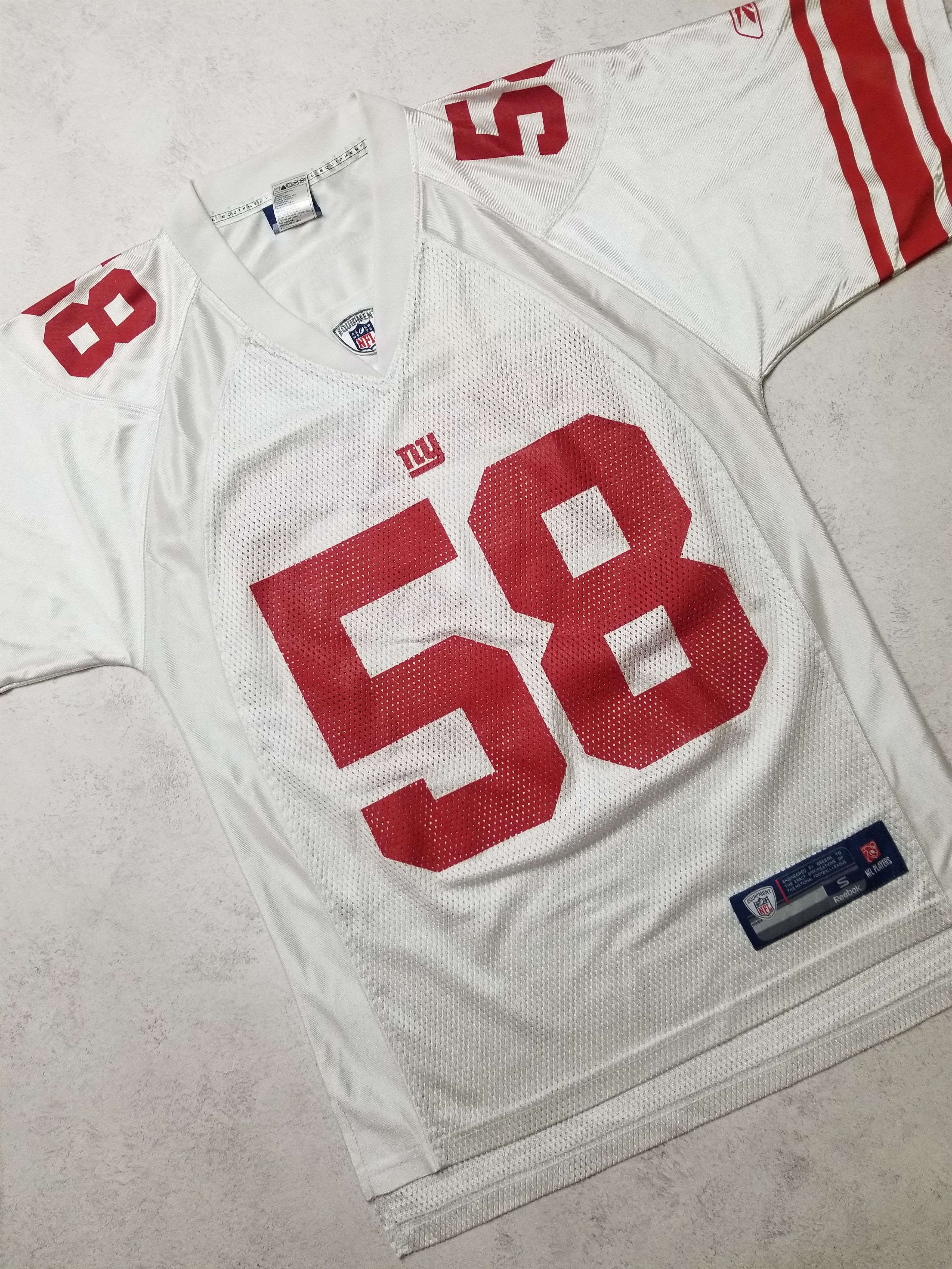 Reebok VTG REEBOK NFL EQUIPMENT NEW YORK GIANTS PIERCE #58 JERSEY Size US S / EU 44-46 / 1 - 16 Thumbnail