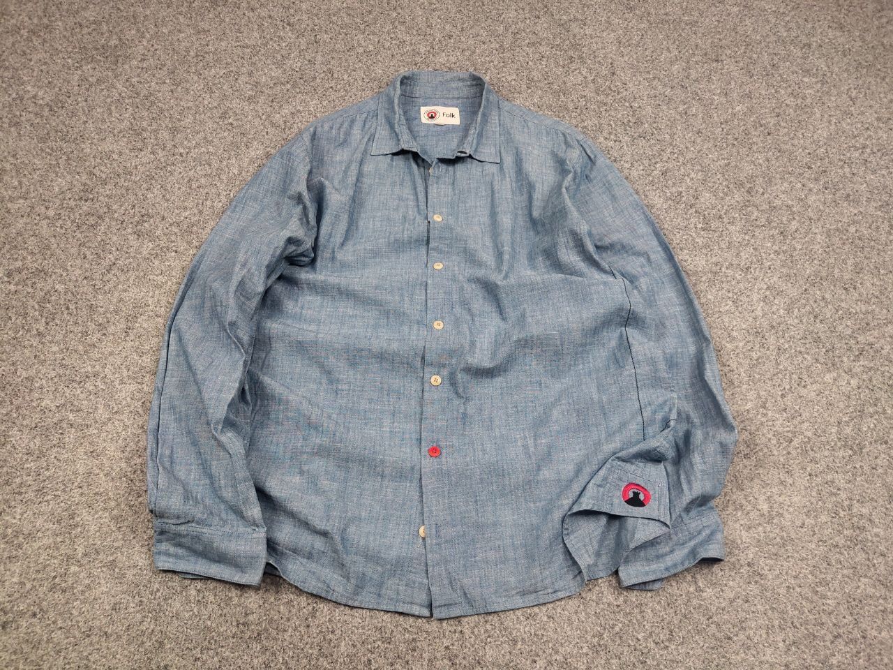 Folk Folk Design Camden Town Blue Casual Button Down Shirt Size US L / EU 52-54 / 3 - 2 Thumbnail