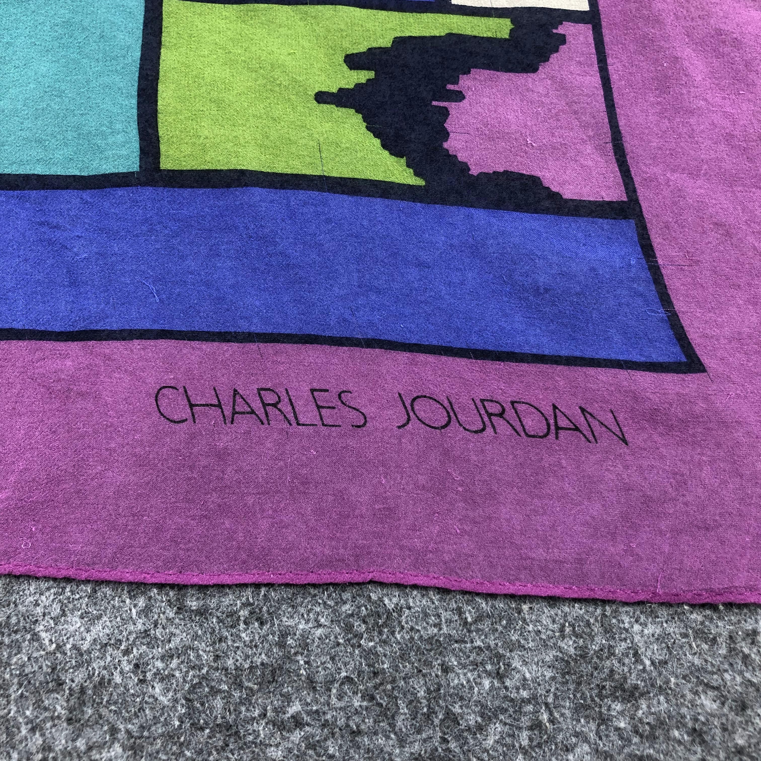 Charles Jourdan Vintage Charles Jourdan Slit Thread Abstract Silk Scarf M357 Size ONE SIZE - 4 Thumbnail