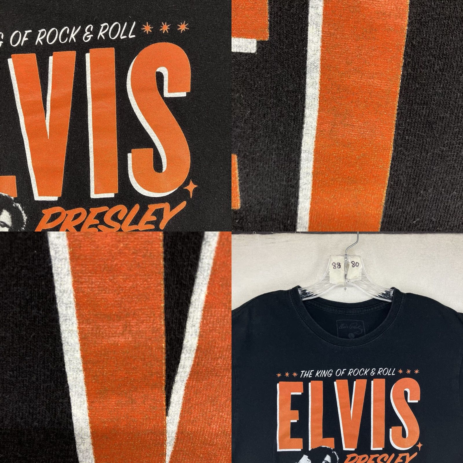 Vintage ELVIS PRESLEY Shirt Womens Large Black Crew Neck Short Sleeve Graphic 60s 70s Music Band Casual Size L / US 10 / IT 46 - 8 Thumbnail
