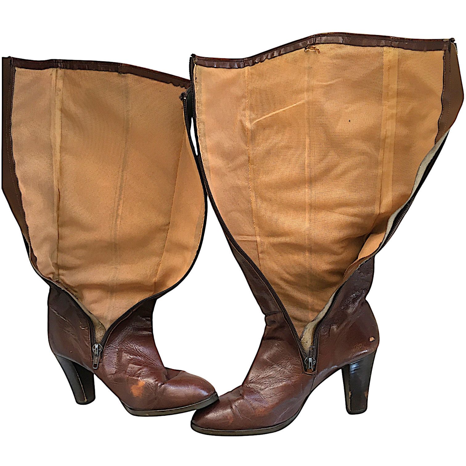 Vintage Brown Leather Cavalry Boots – Vintage 1970s Retro Size US 6 / IT 36 - 11 Thumbnail