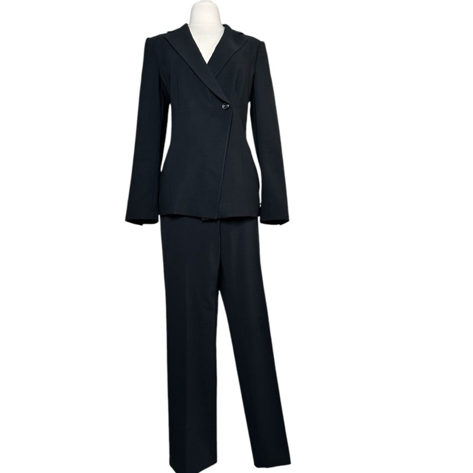 Armani Collezioni VTG Armani Collezioni 100% Wool Tuxedo Pant Suit Black Sz 8 Size M / US 6-8 / IT 42-44 - 1 Thumbnail