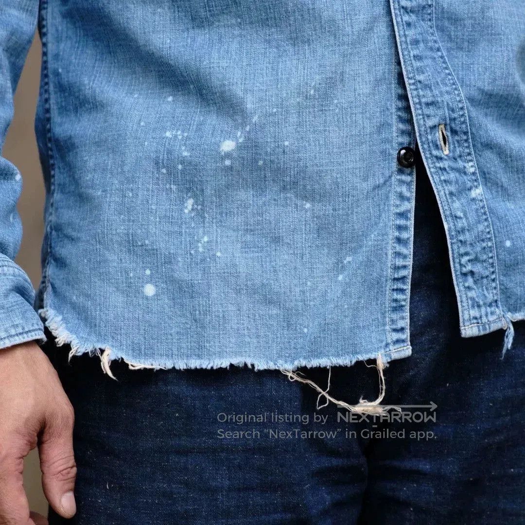Full Count & Co. FULLCOUNT 8oz Distressed Denim Work Shirt. Size US S / EU 44-46 / 1 - 4 Thumbnail