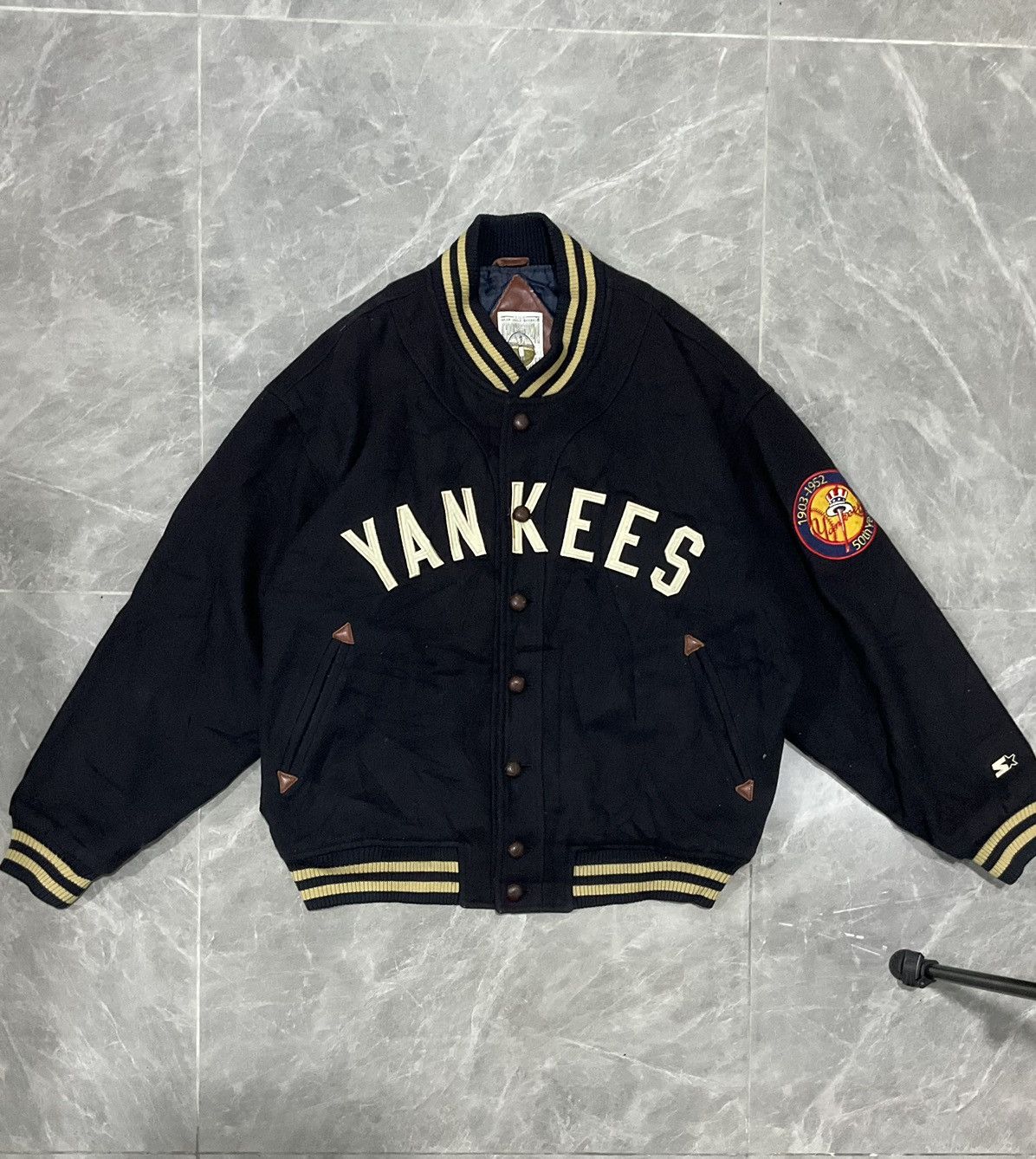 Vintage Rare🔥 50year Varsity Jacket Yankees Embroidered MLB