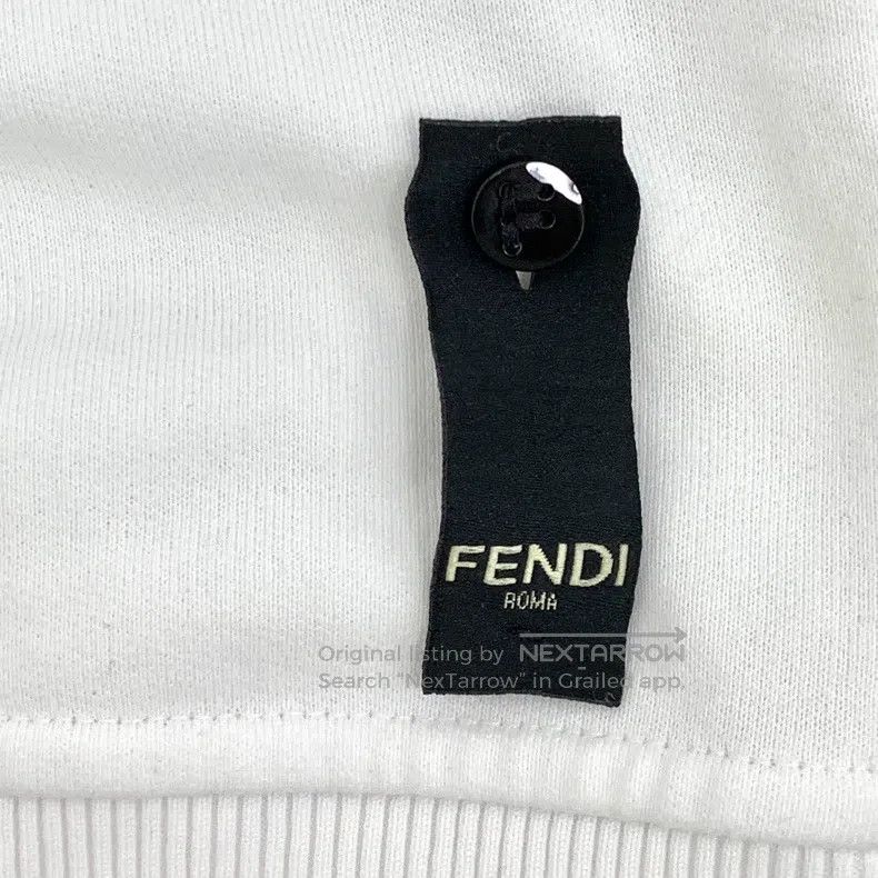 Fendi Fendi White Logo Letter Raised Cotton Crew Neck Long-Sleev Size US XL / EU 56 / 4 - 6 Thumbnail