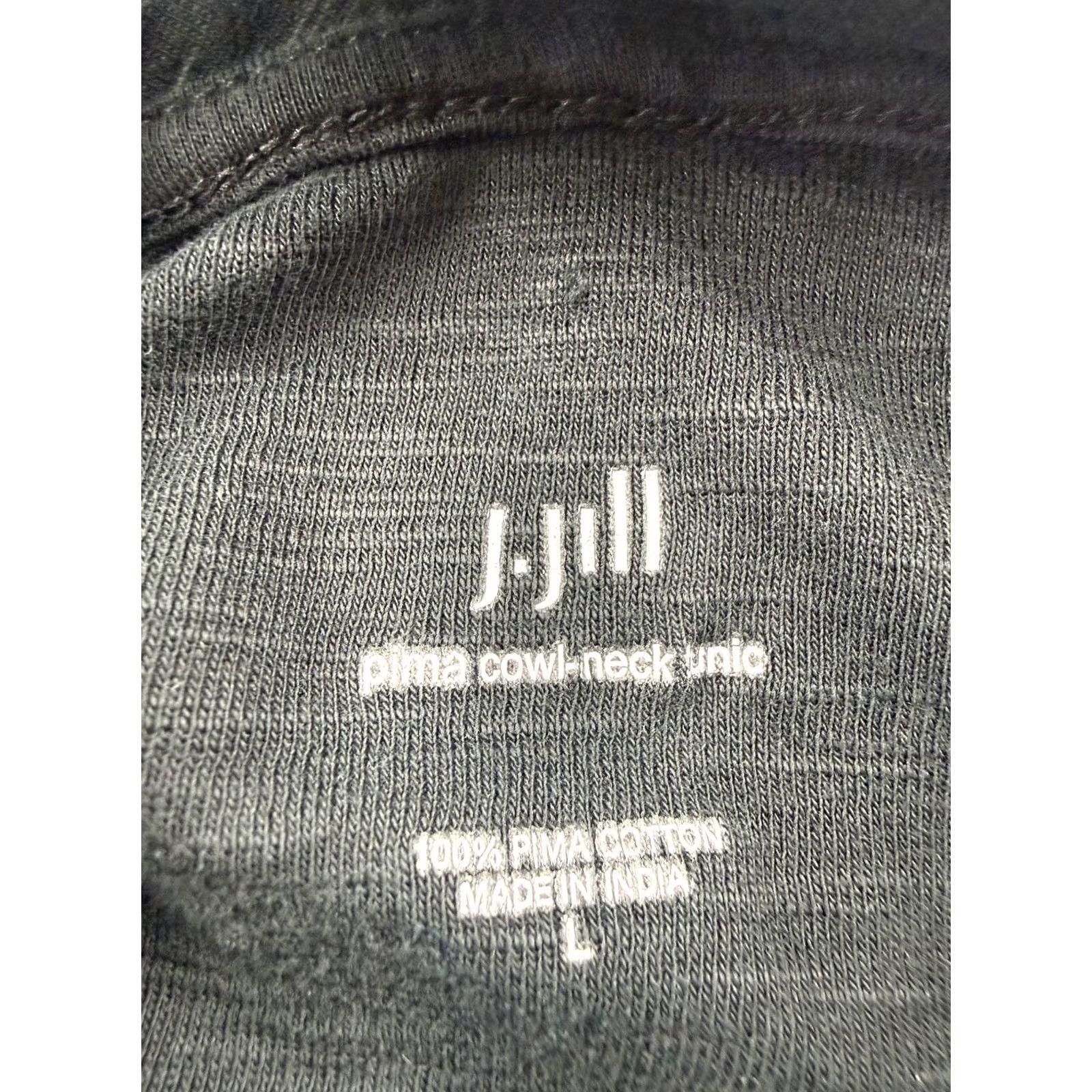 J. Jill J. Jill Shirt Womens L Black Pima Cowl Neck Long Sleeve Lightweight Tunic Top Size L / US 10 / IT 46 - 3 Thumbnail