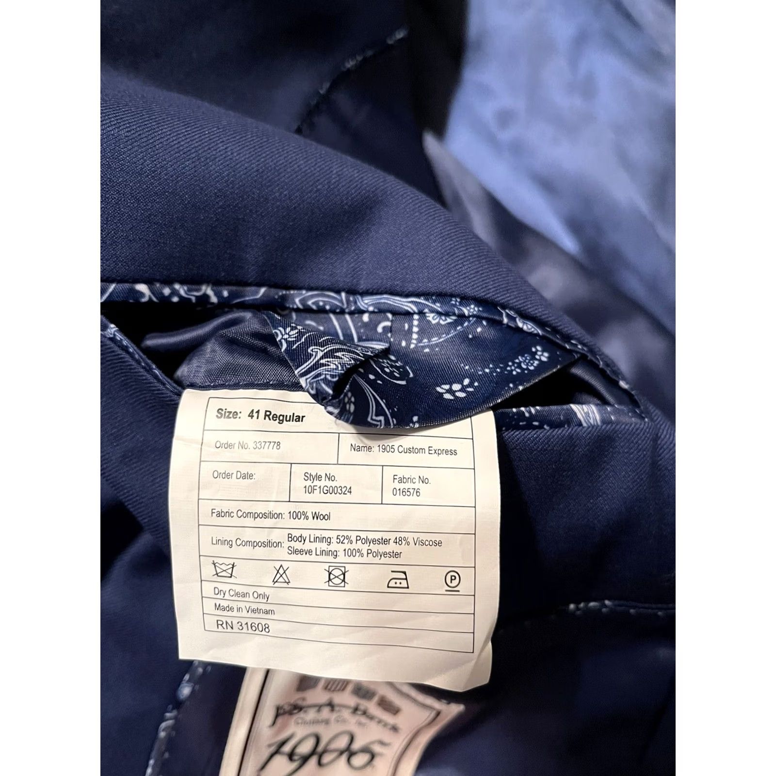 Jos. A. Bank Jos A Bank 1905 Navy Blue Wool Suit Jacket Coat Blazer - Men 41R New Blazer Size 42R - 5 Thumbnail
