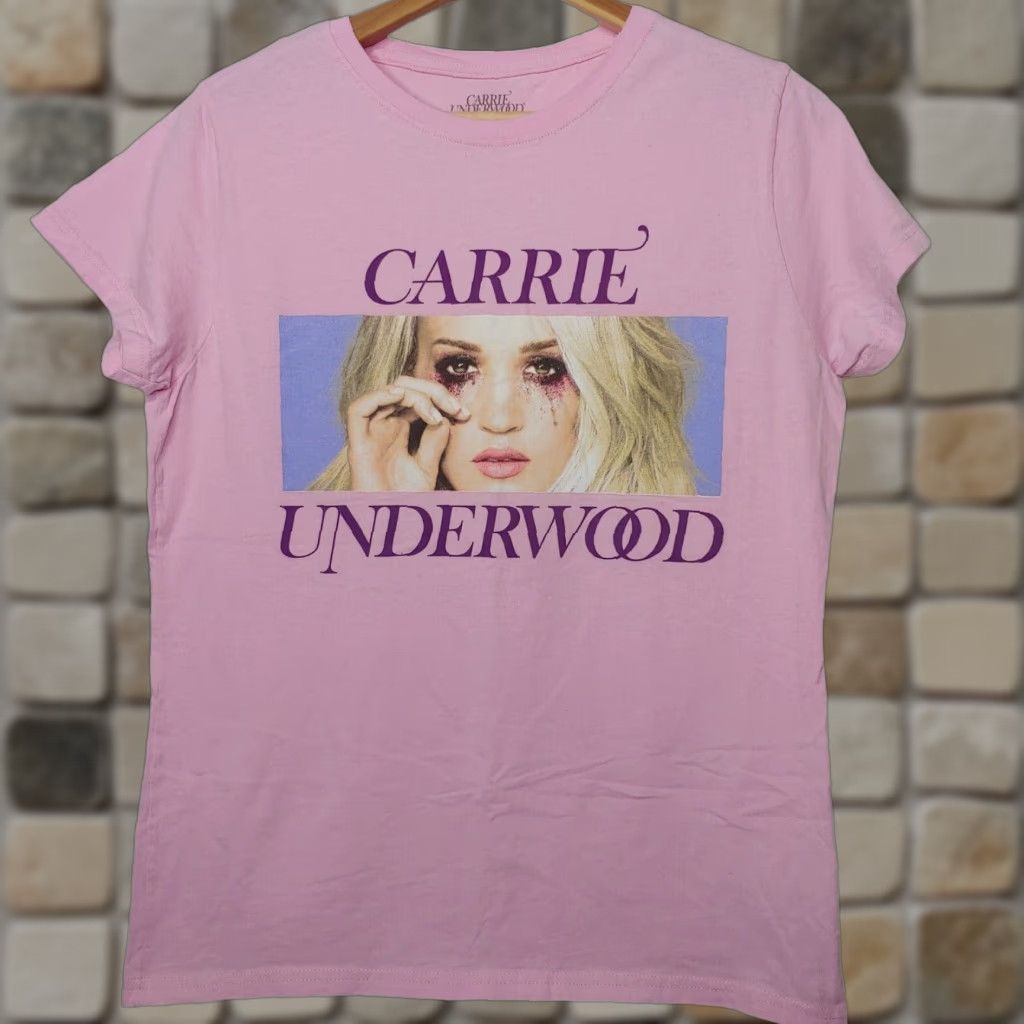 Pinko Carrie Underwood T Shirt Large The Cry Pretty Tour 360 Pink Concert Dates Music Womens Shirt Short Sleeve Raglan Crew Neck 100% Cotton Jersey Logo Size L / US 10 / IT 46 - 1 Thumbnail
