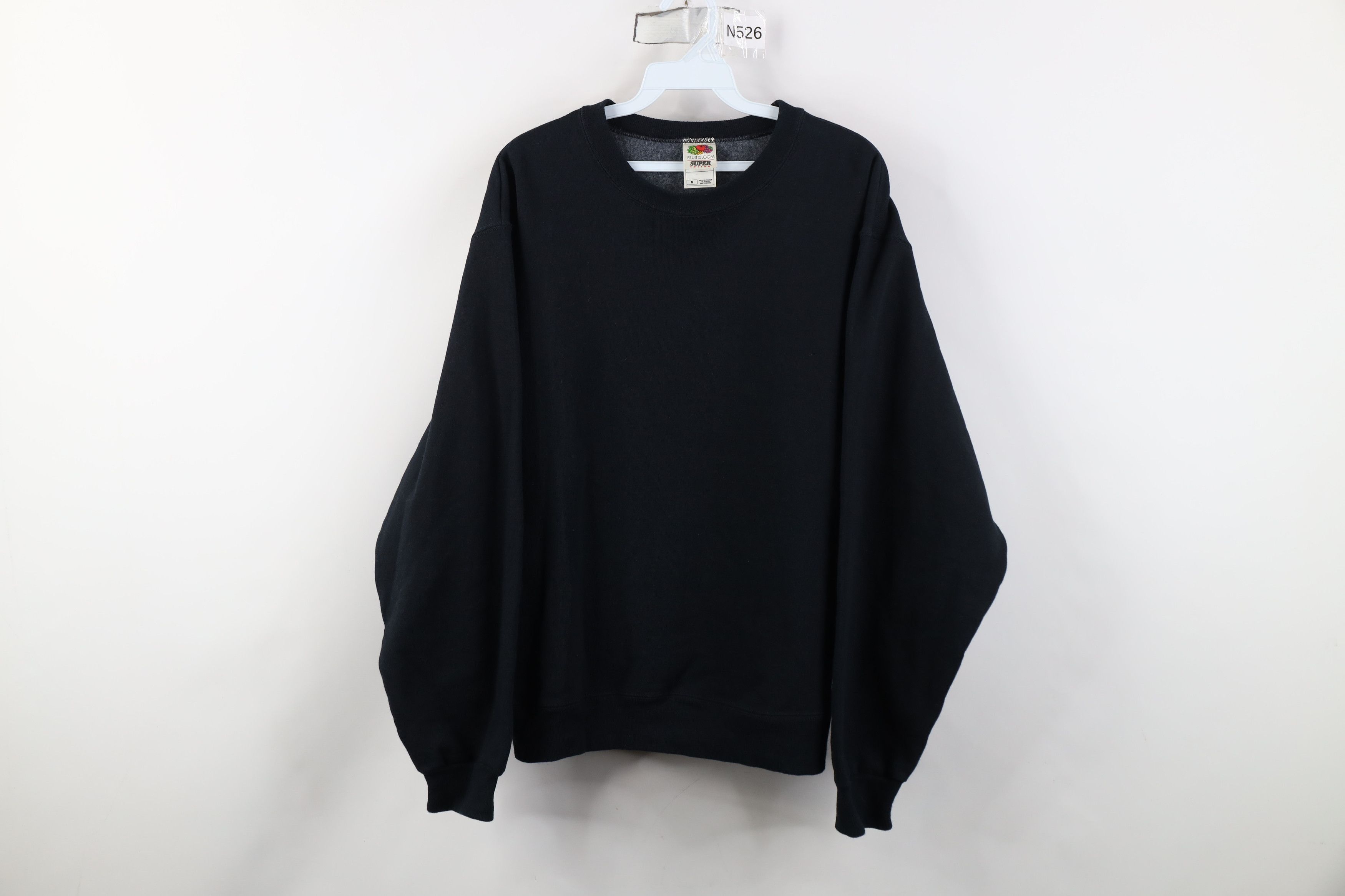 Vintage Vintage 90s Streetwear Blank Heavy Crewneck Sweatshirt Black Size US M / EU 48-50 / 2 - 1 Thumbnail