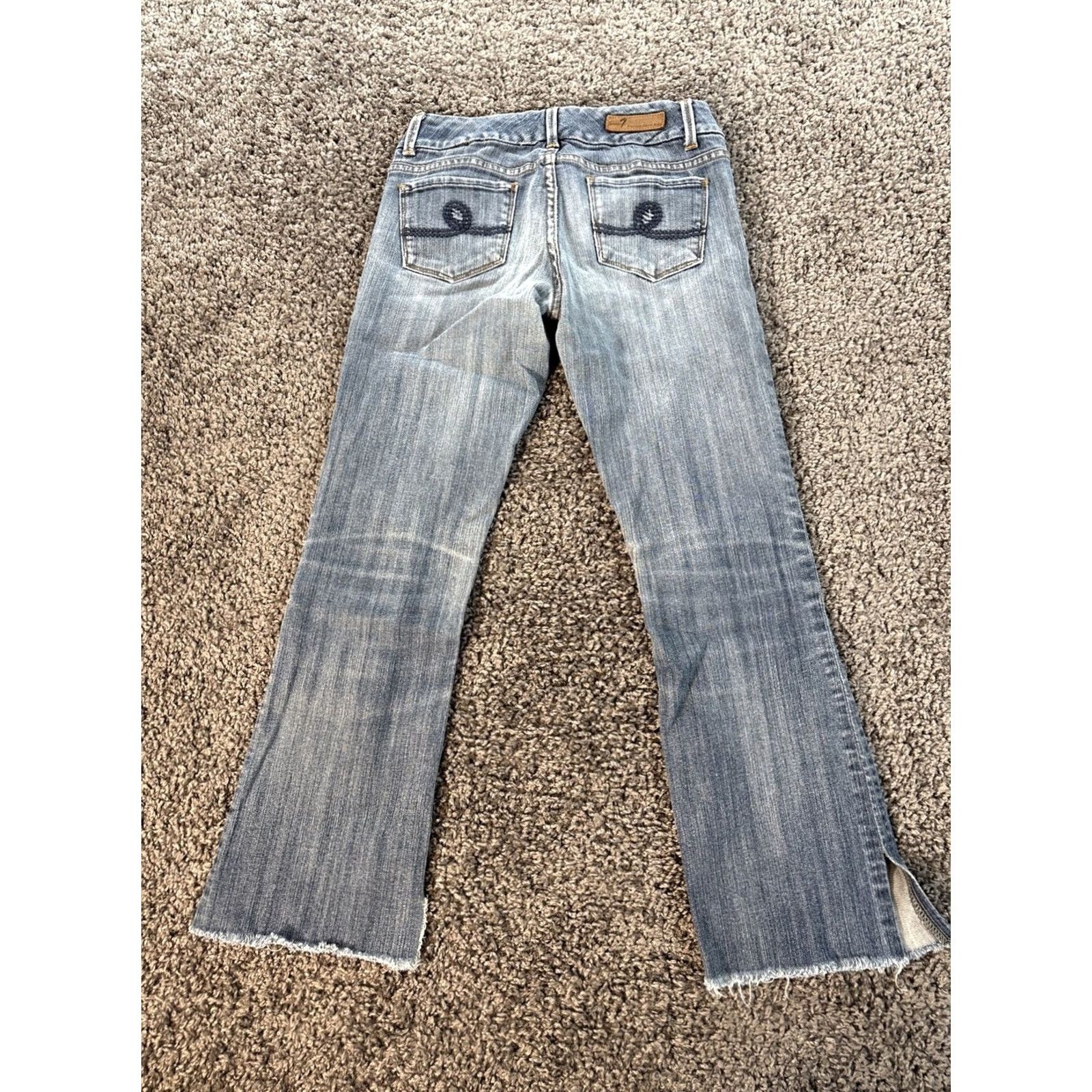 7 For All Mankind 7 For All Mankind Jeans Womens 28x27 Bootcut Denim Light Wash Stretch Low Rise Regular Inseam 27in Size 28" / US 6 / IT 42 - 7 Thumbnail