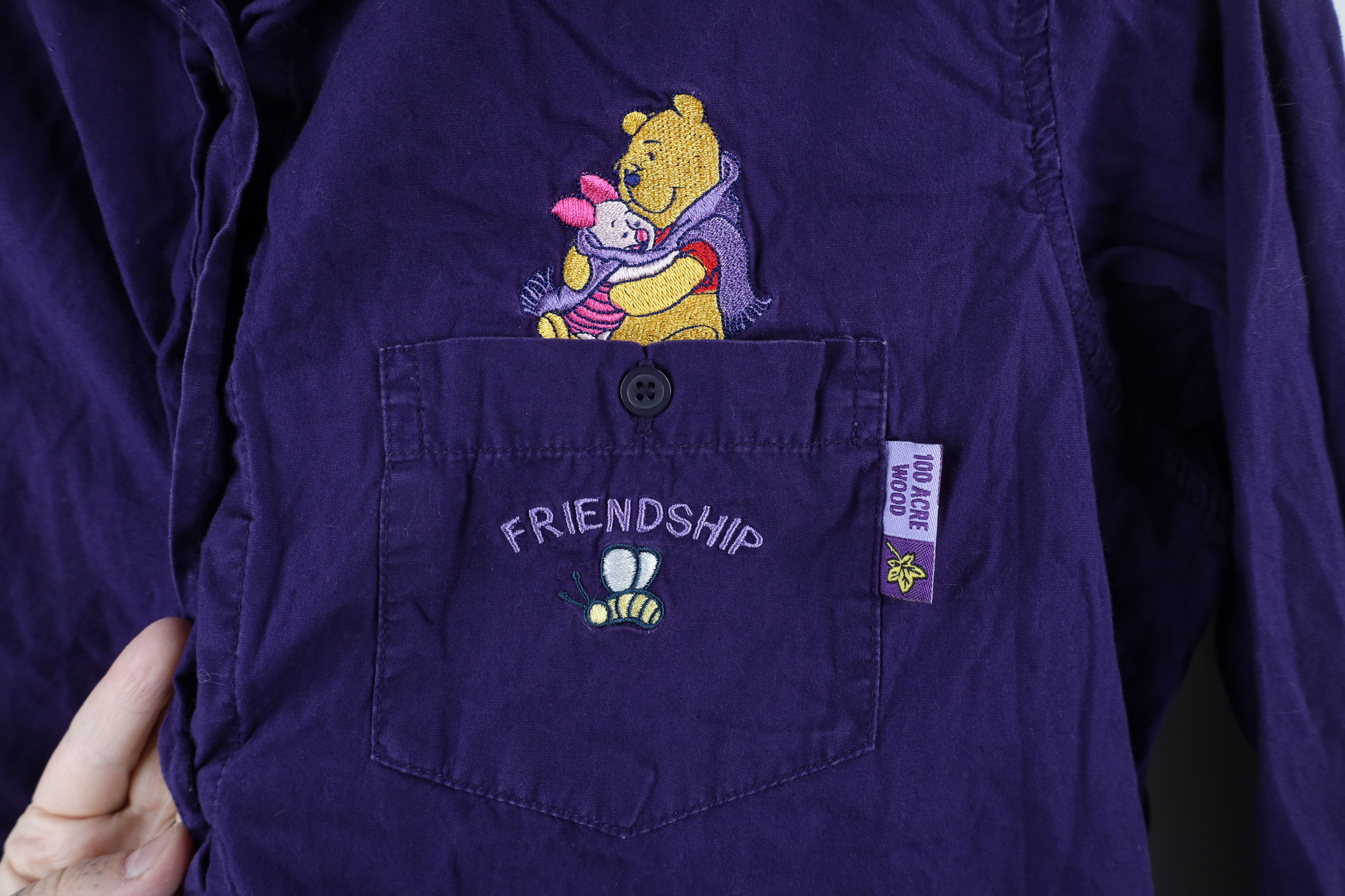 Disney × Vintage Vintage 90s Disney Winnie the Pooh Friendship Button Shirt Size L / US 10 / IT 46 - 4 Thumbnail