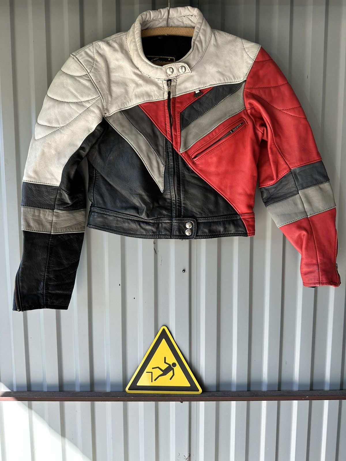 image of Leather Jacket x Racing Genuine Leather Vintage Moto Hype Jacket, Women's (Size Small)