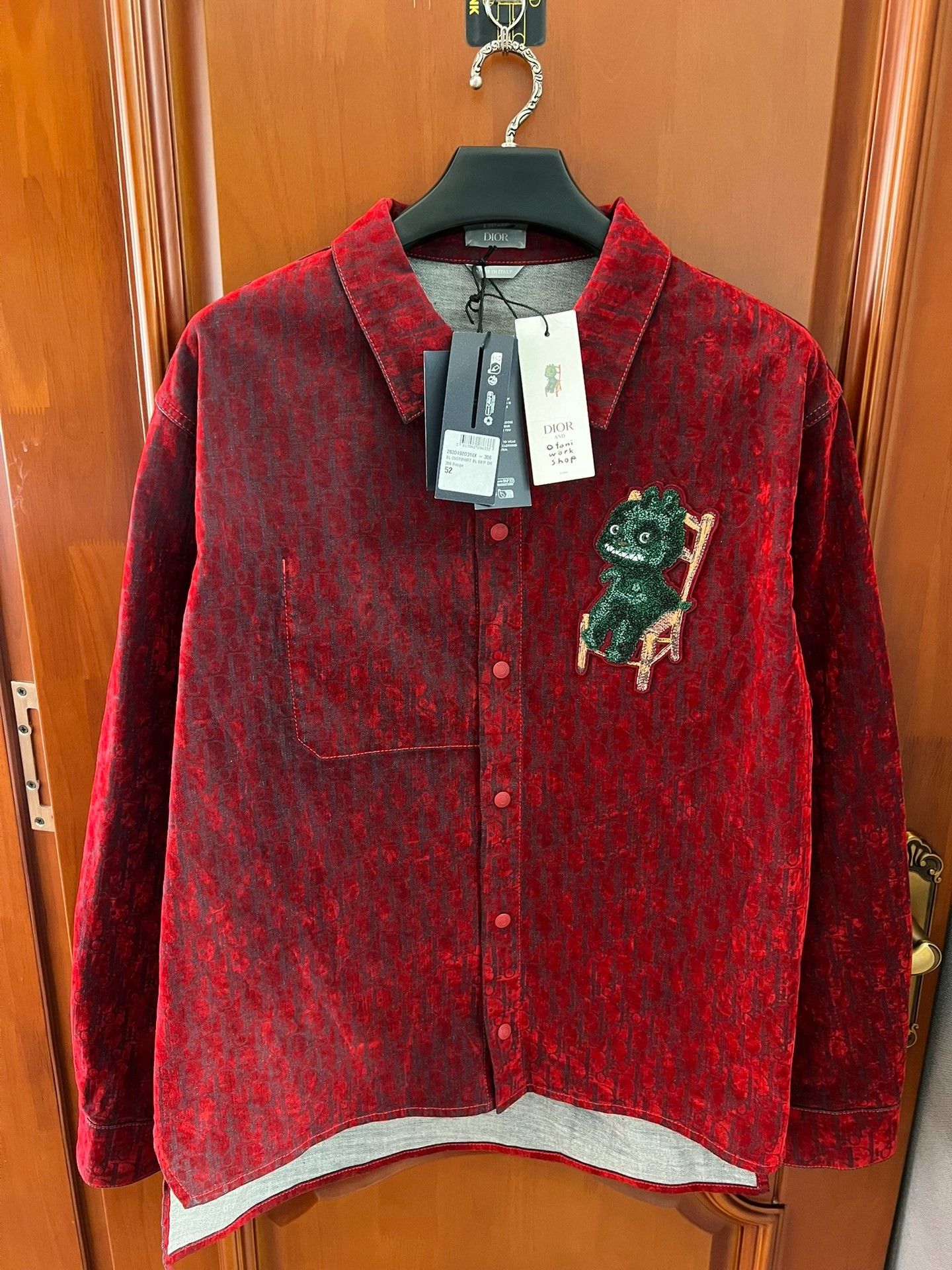 Dior Dior x Otani Workshop Red Dinosaur Overshirt Size 52 Size US L / EU 52-54 / 3 - 1 Thumbnail