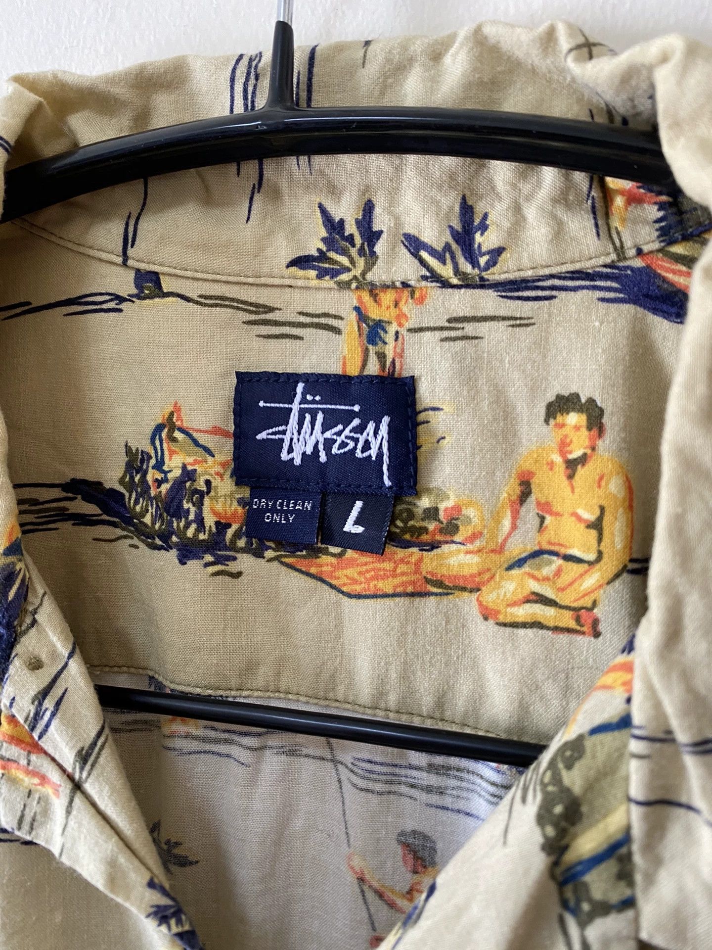 Stussy Vintage Stussy 90s Hawaiian Shirt Tribal Print Size L Size US L / EU 52-54 / 3 - 6 Thumbnail