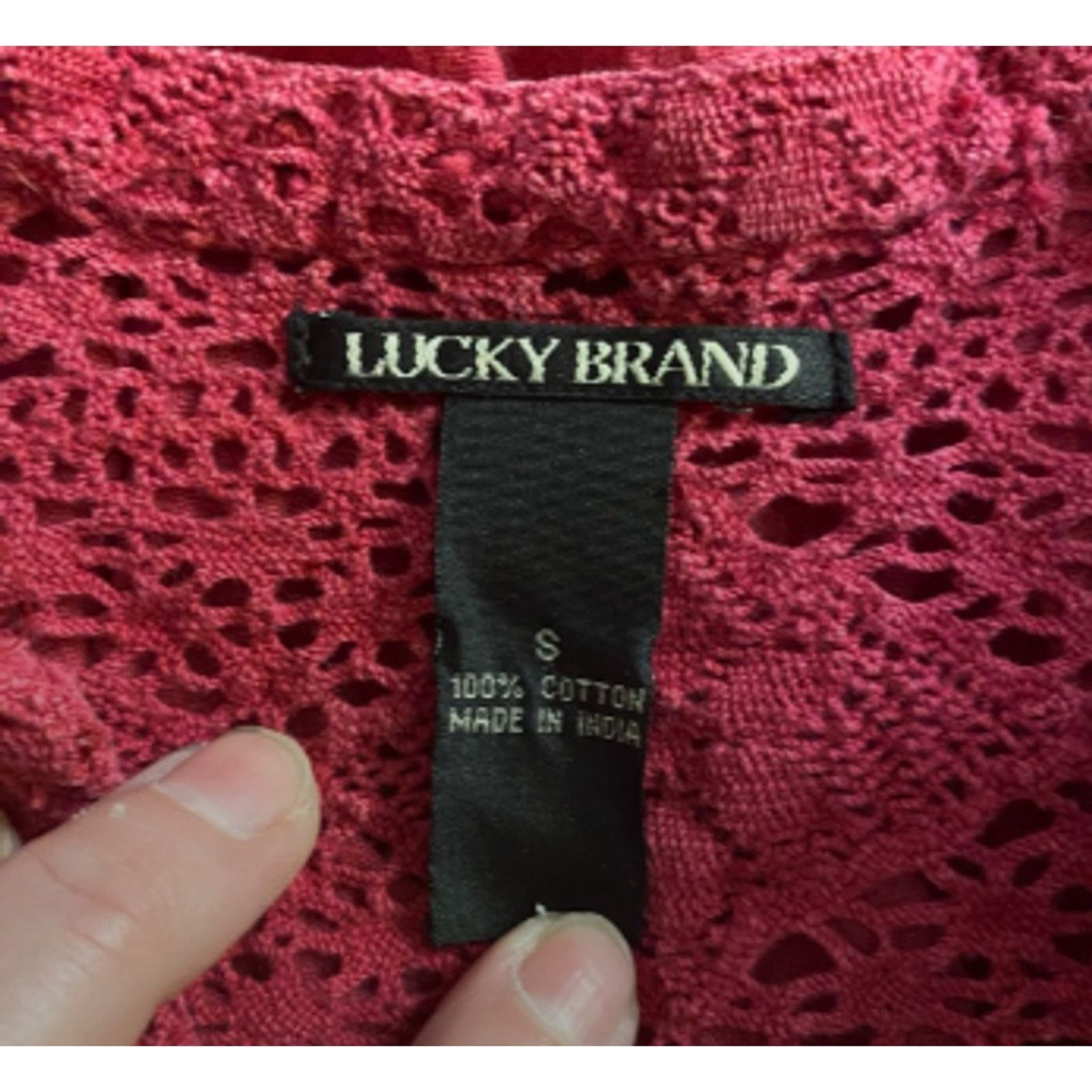 Lucky Brand Boho Embroidered Peasant Top Red 3/4 Sleeve Lucky Brand S Size S / US 4 / IT 40 - 4 Thumbnail