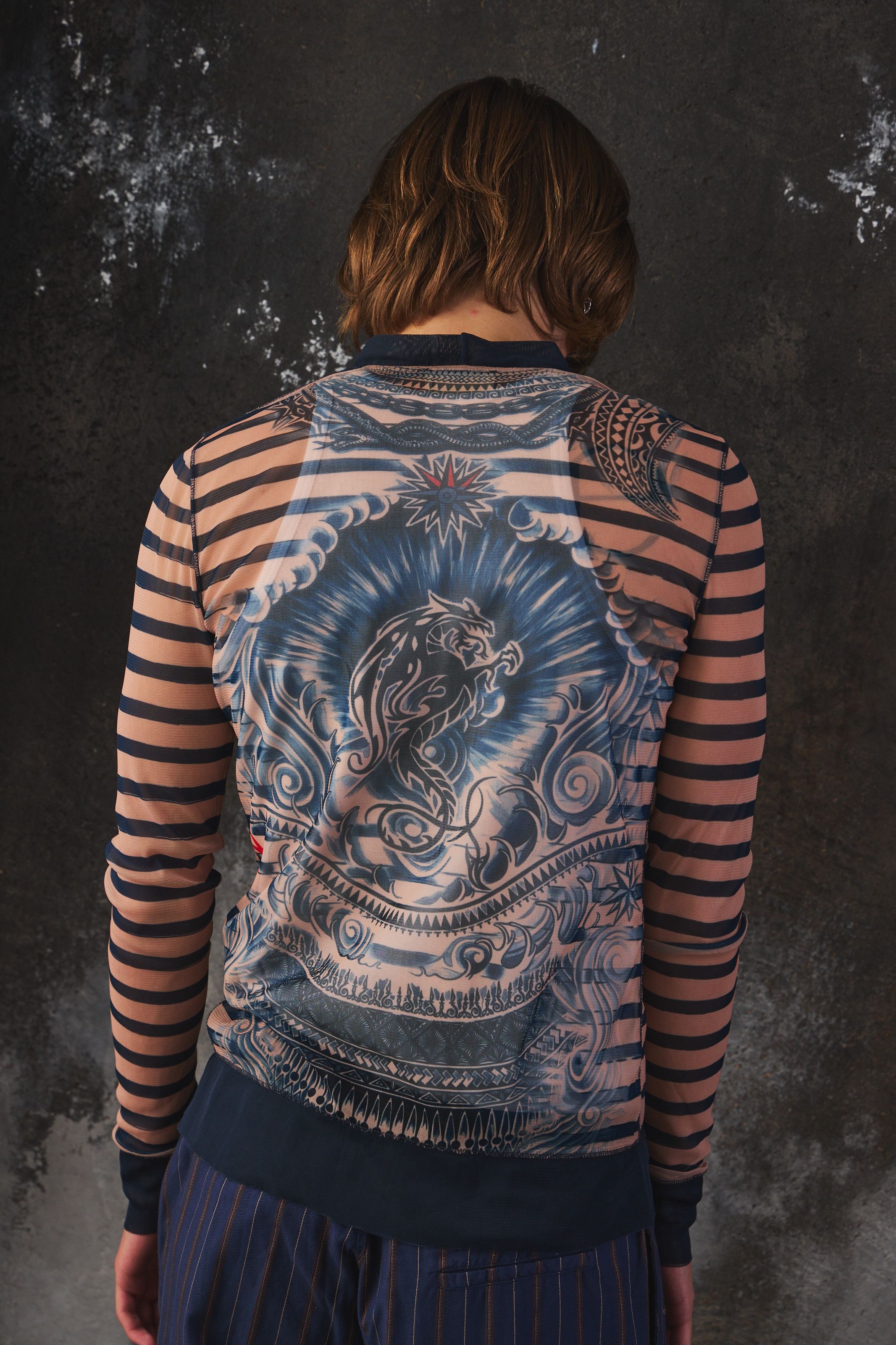Jean Paul Gaultier Jean Paul Gaultier × LINDEX 2014 mesh printed Cardigan Size US M / EU 48-50 / 2 - 4 Thumbnail