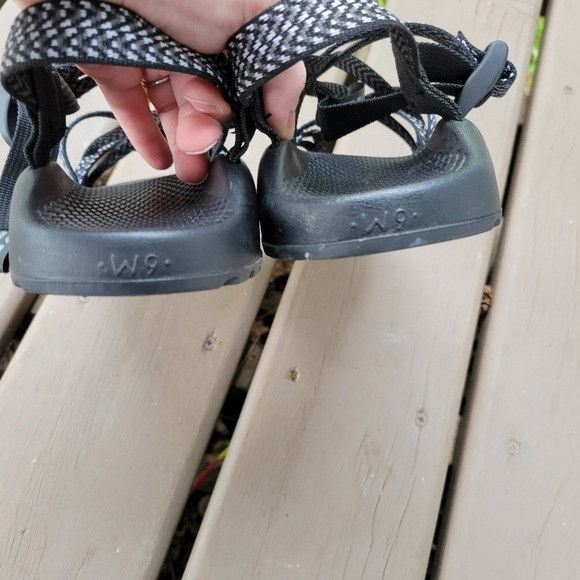 Chaco ZX/2 Classic Black White Gray Geometric Chevron Sandal