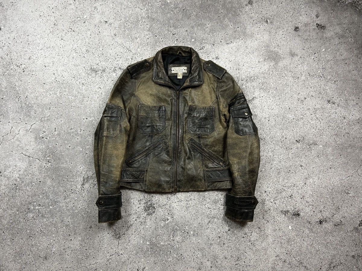 Vintage Unique 90s Leather Jacket brown and black Size US S / EU 44-46 / 1 - 1 Thumbnail
