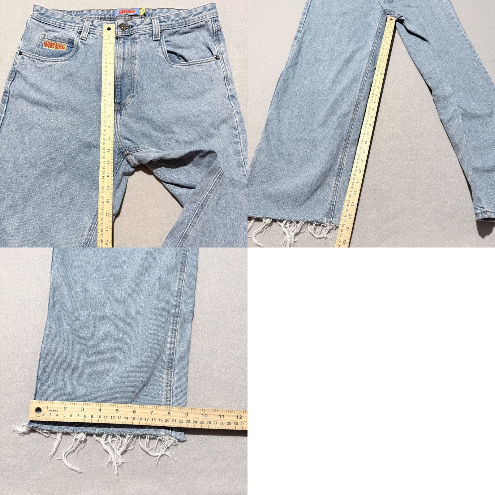 Empyre Empyre Jeans Men's Light Blue Denim 5-Pocket 36x27 Straight Relaxed Skate Jeans Size US 36 / EU 52 - 9 Thumbnail
