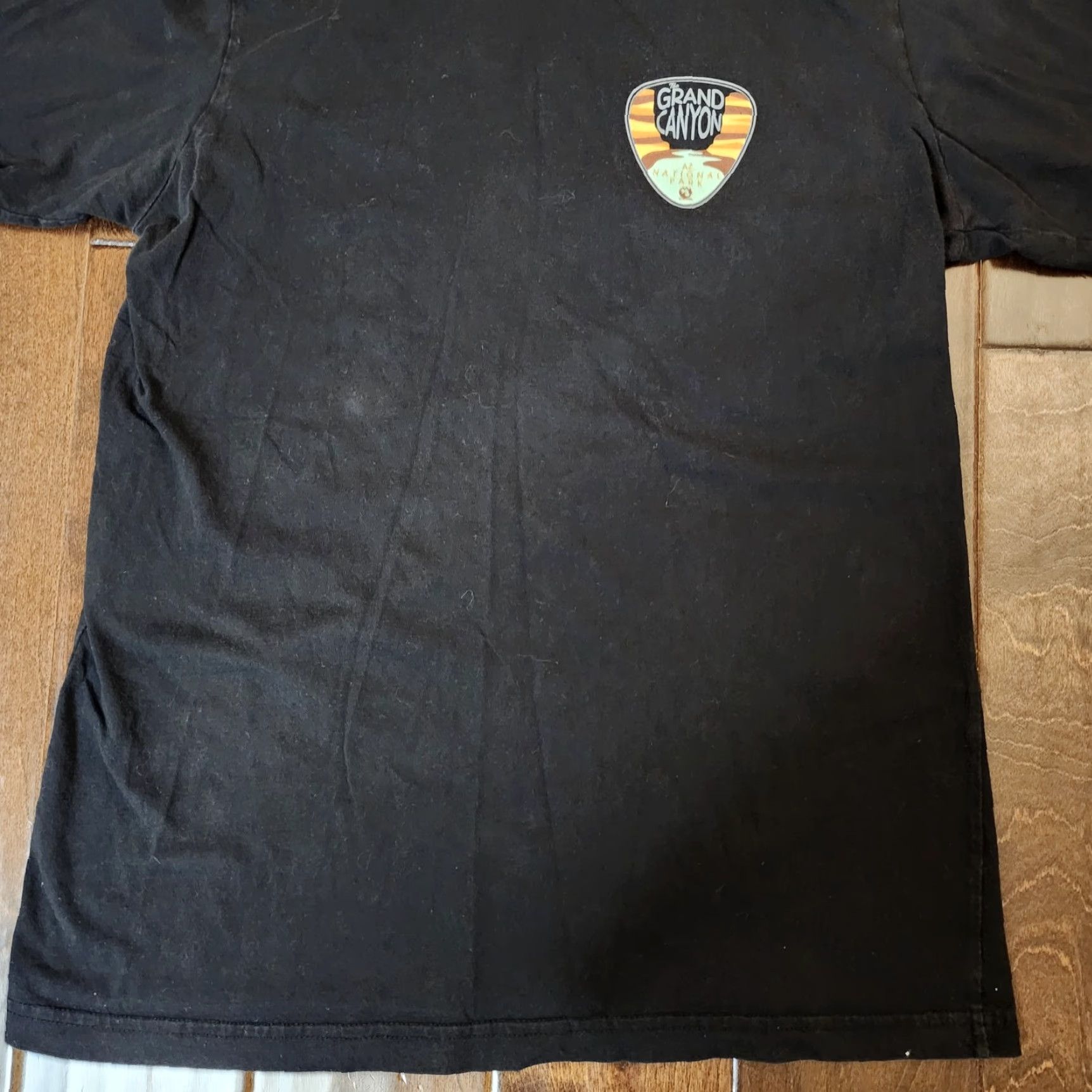 Vintage BLUE TIMBER Grand Canyon Mens T-Shirt L Black Cotton Short Sleeve Graphic Print Cowboy? Size US L / EU 52-54 / 3 - 4 Thumbnail
