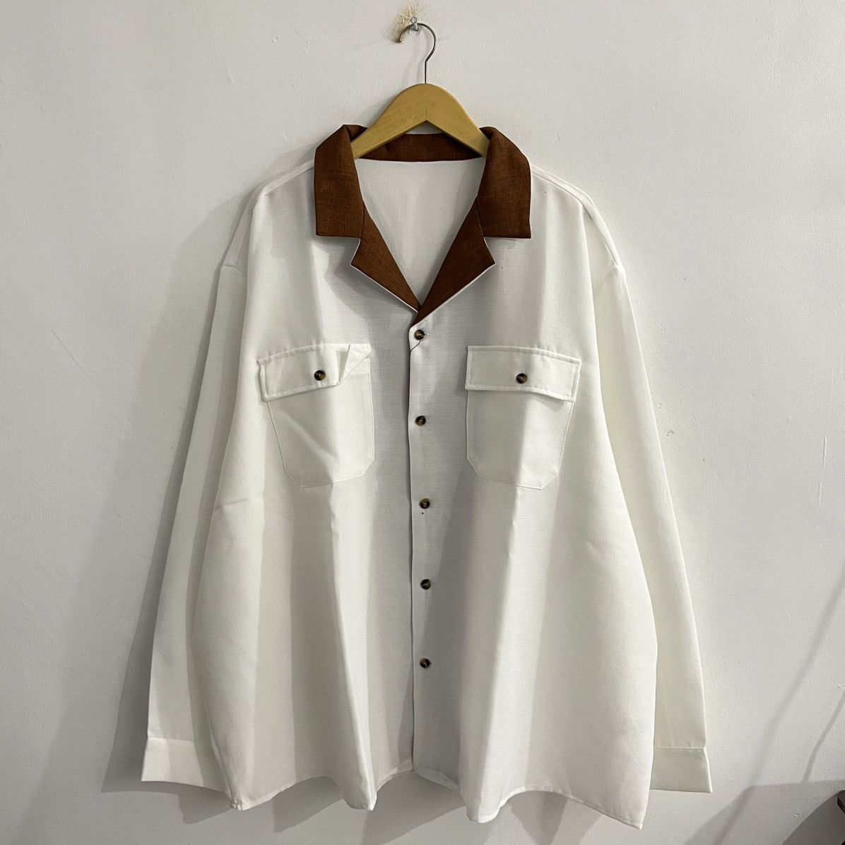 Japanese Brand Blank Campcollar Bigsize Button Up Size US XXL / EU 58 / 5 - 1 Thumbnail