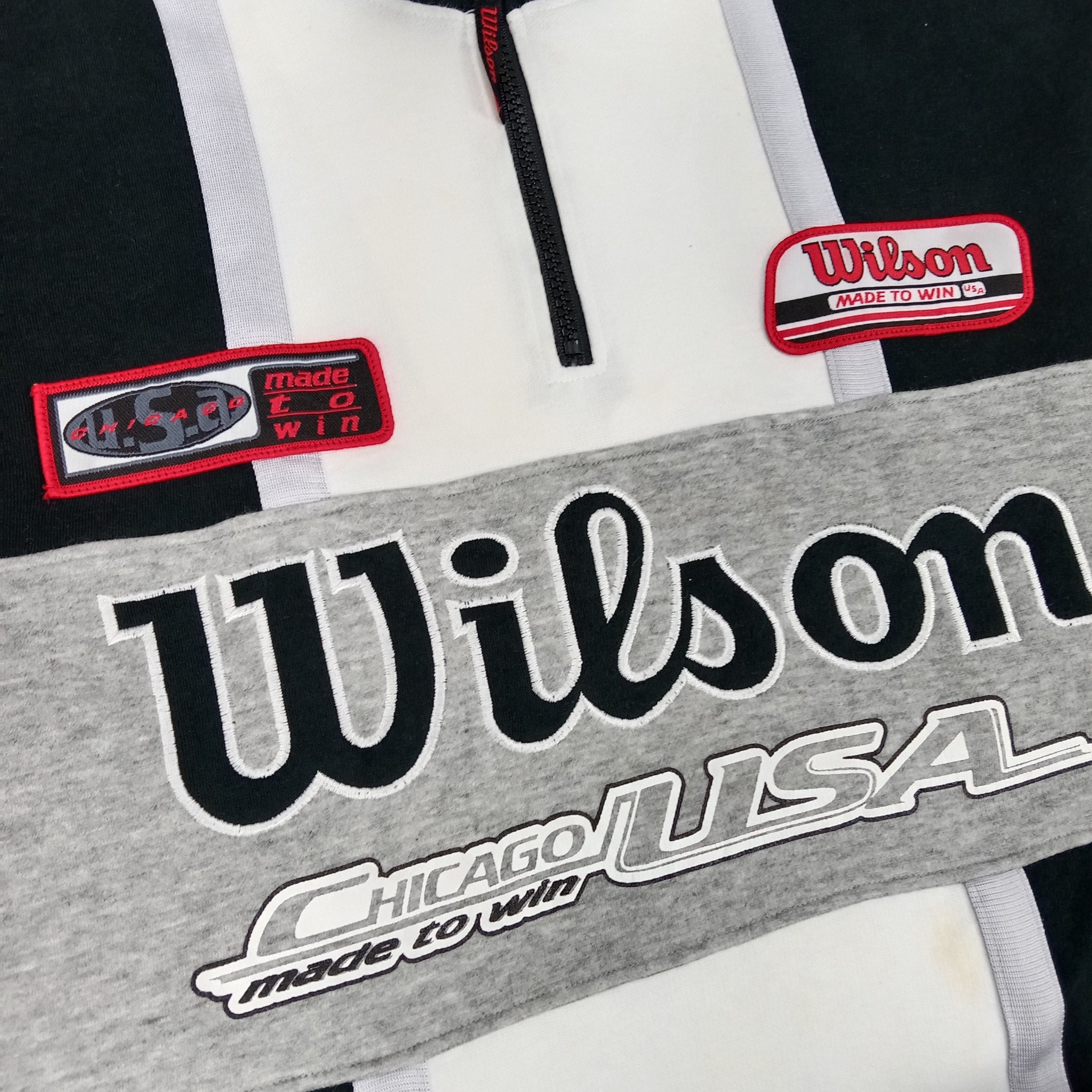 Vintage × Wilson Wilson Chicago USA Sport Style Half Zipper Jacket Size US L / EU 52-54 / 3 - 3 Thumbnail