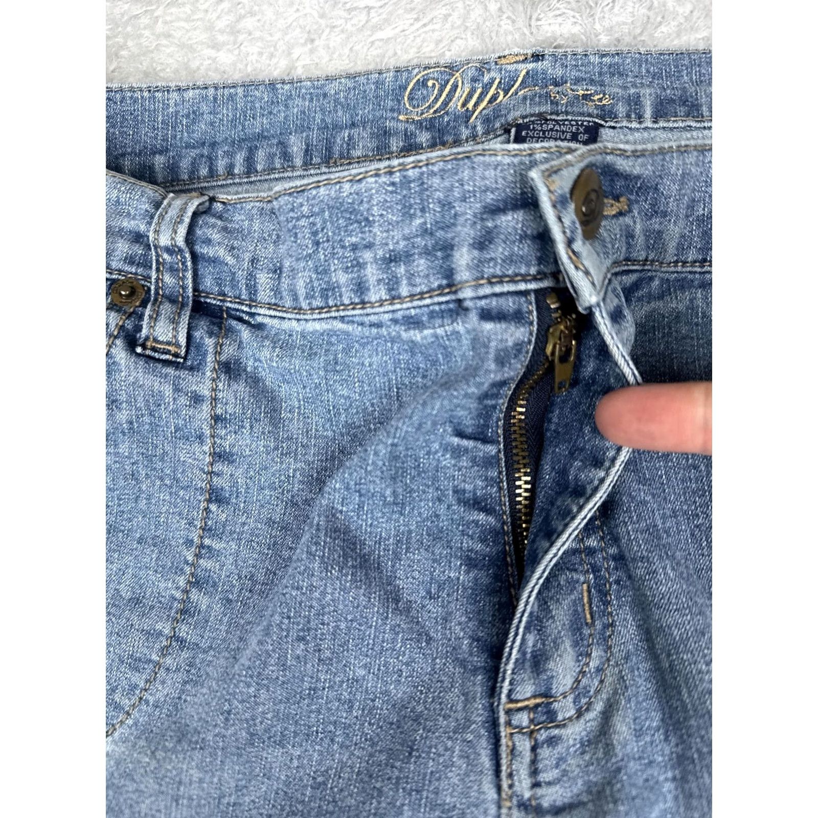Vintage Duplex Jeans Bootcut Womens 12P Blue Light Wash High Rise Stretch 32x28 Denim Size 34" / US 12 / IT 48 - 5 Thumbnail