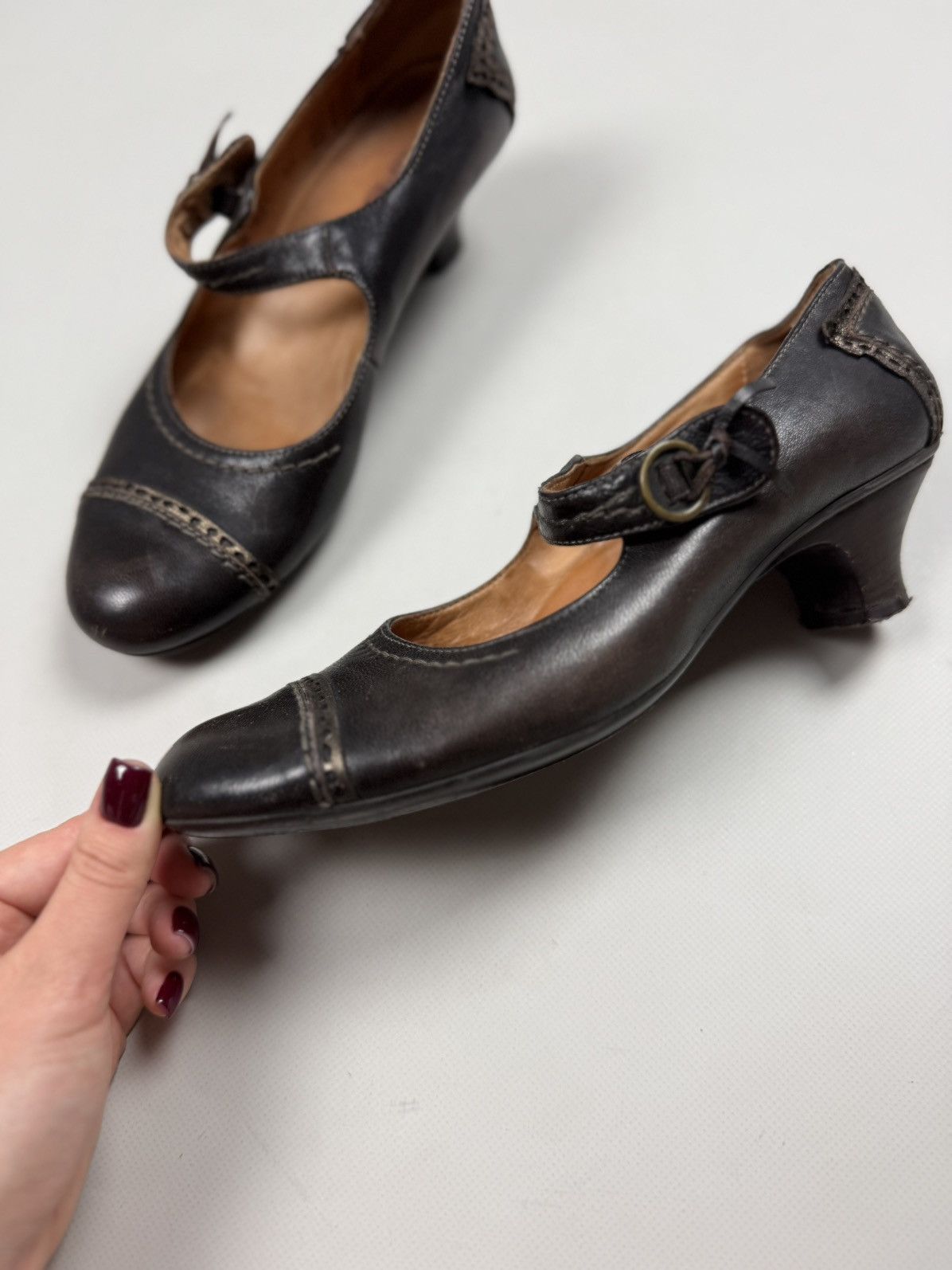 A.S.98 × Vintage Airstep Vintage Avant-Garde Ladies Leather Heeled Shoes Size US 8 / IT 38 - 20 Thumbnail