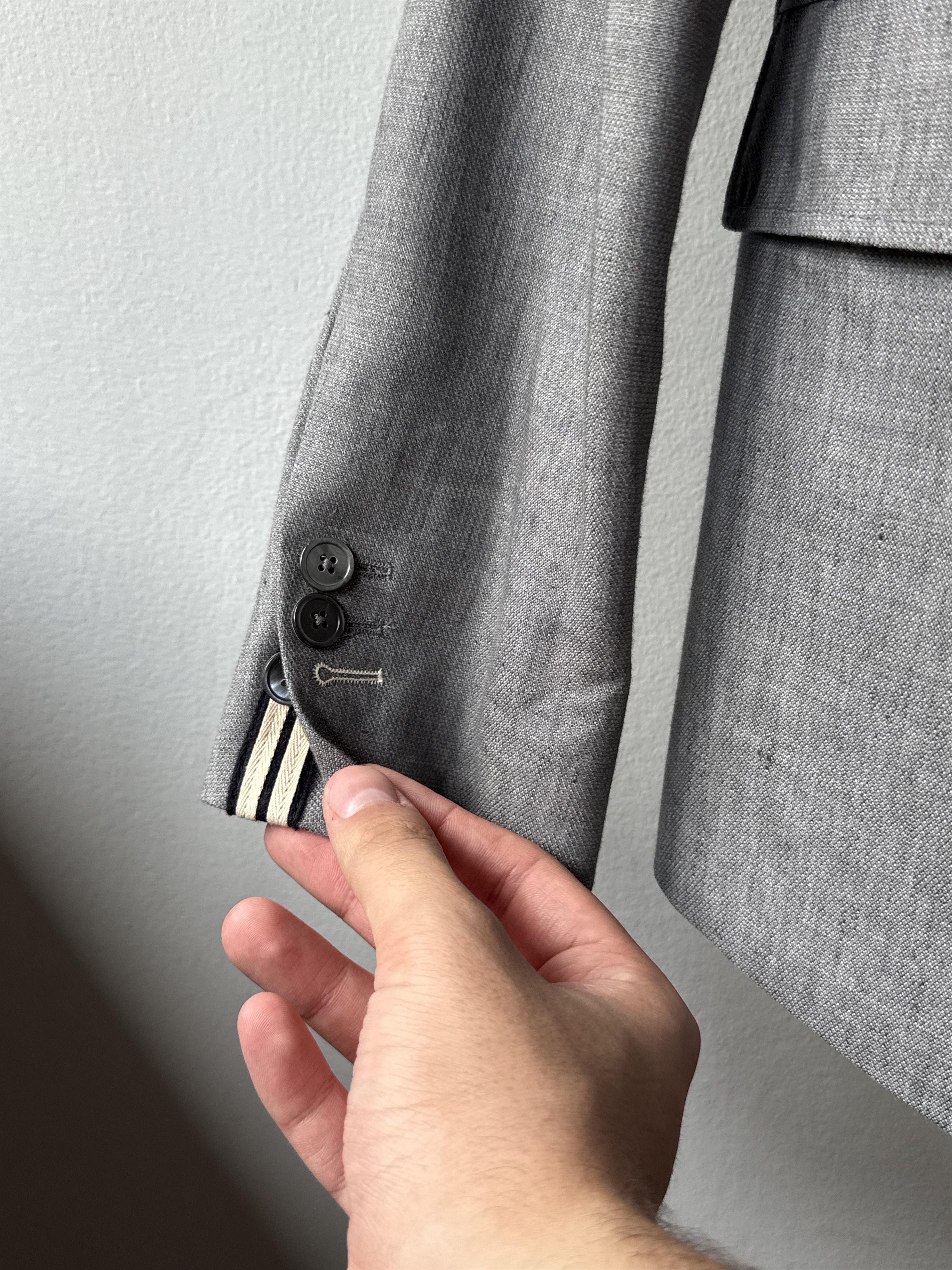 Gant Rugger Gant Rugger Linen/Wool Grey Melange Sport Blazer Coat Jacket Size 44R - 8 Thumbnail