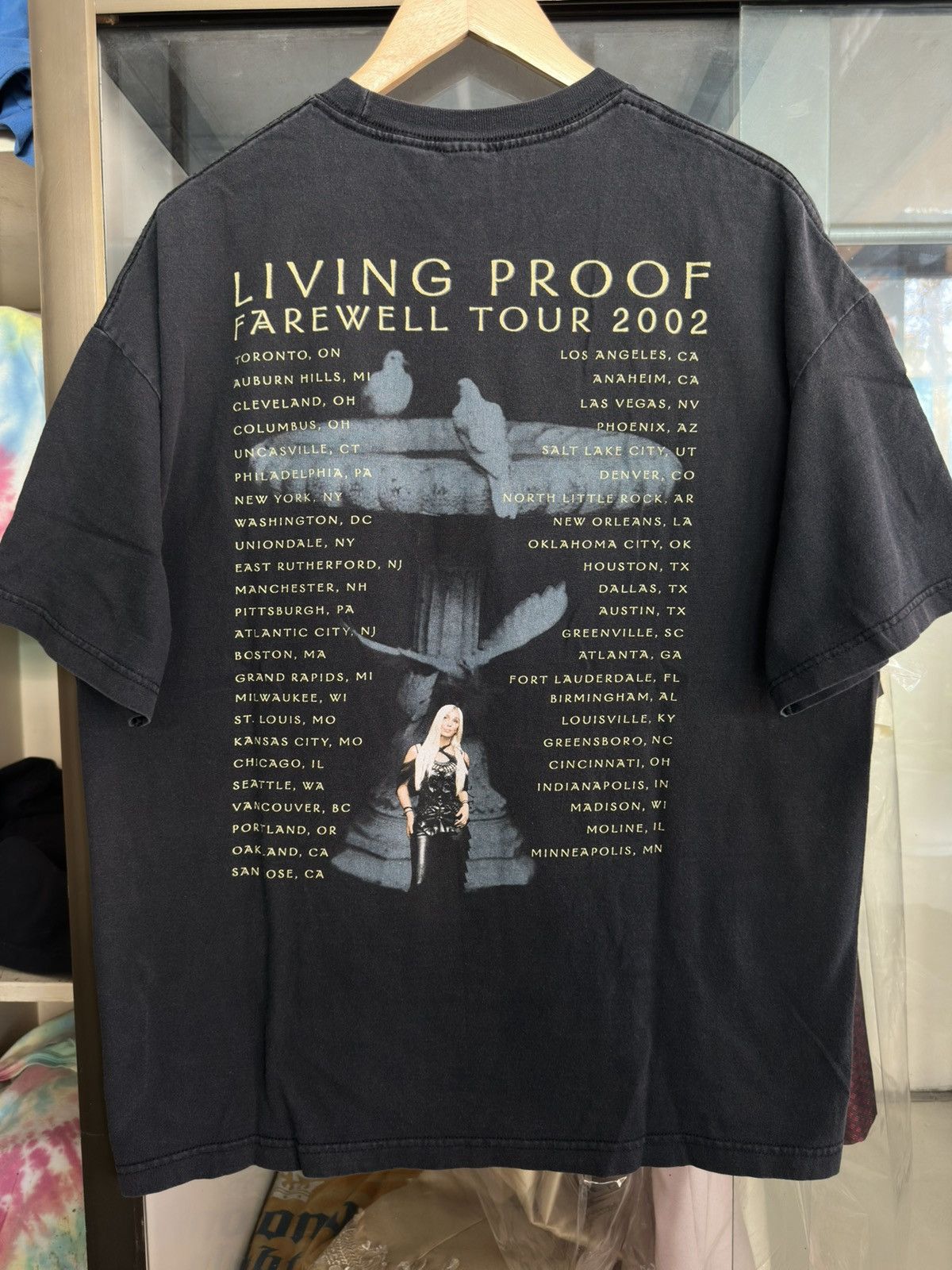 Band Tees Cher Living Proof Farewell Tour 2002 Vintage Shirt Size US XL / EU 56 / 4 - 8 Thumbnail