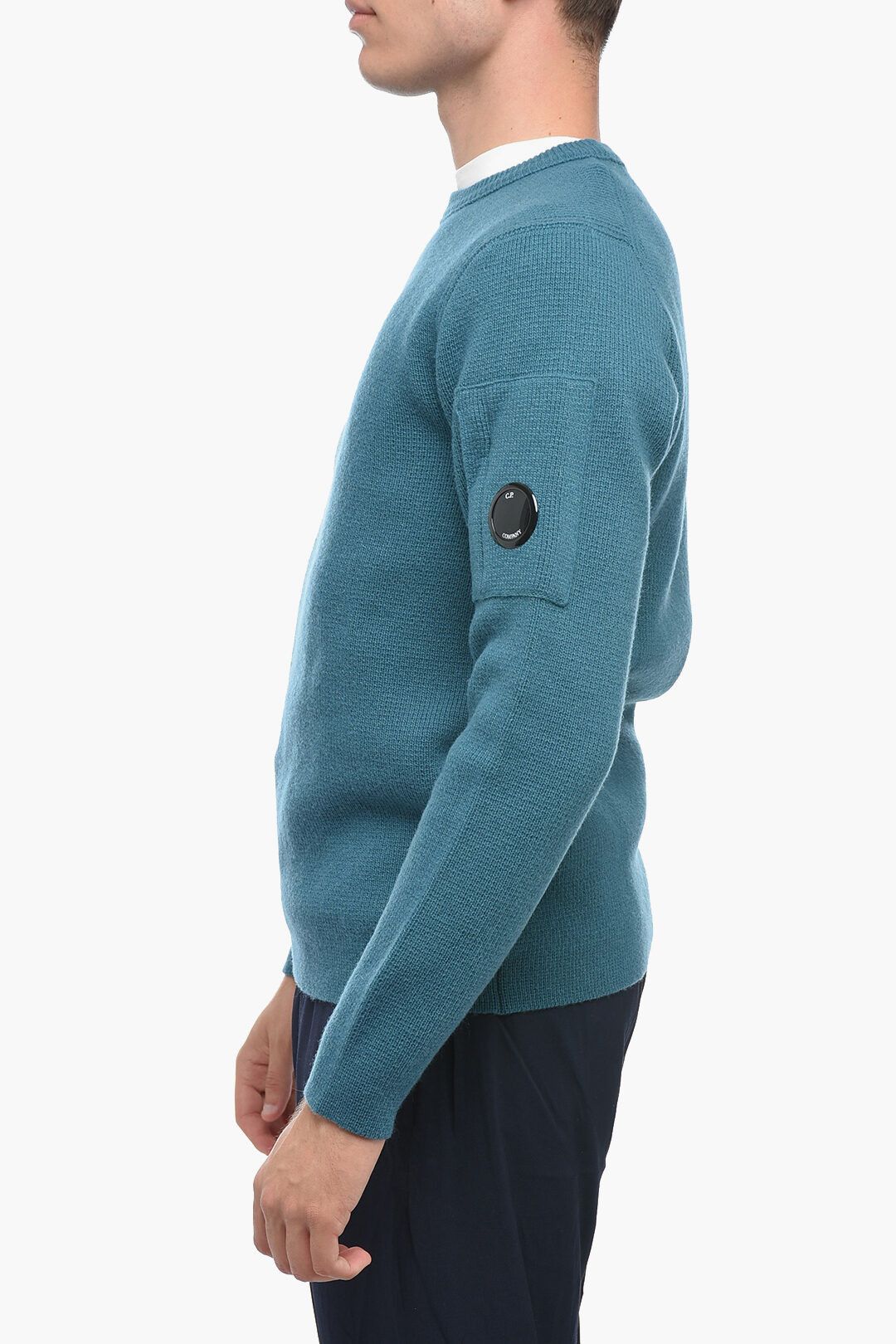 C.P. Company og1mm1024 Wool Blend Crewneck Sweater in Blue Size US M / EU 48-50 / 2 - 2 Thumbnail