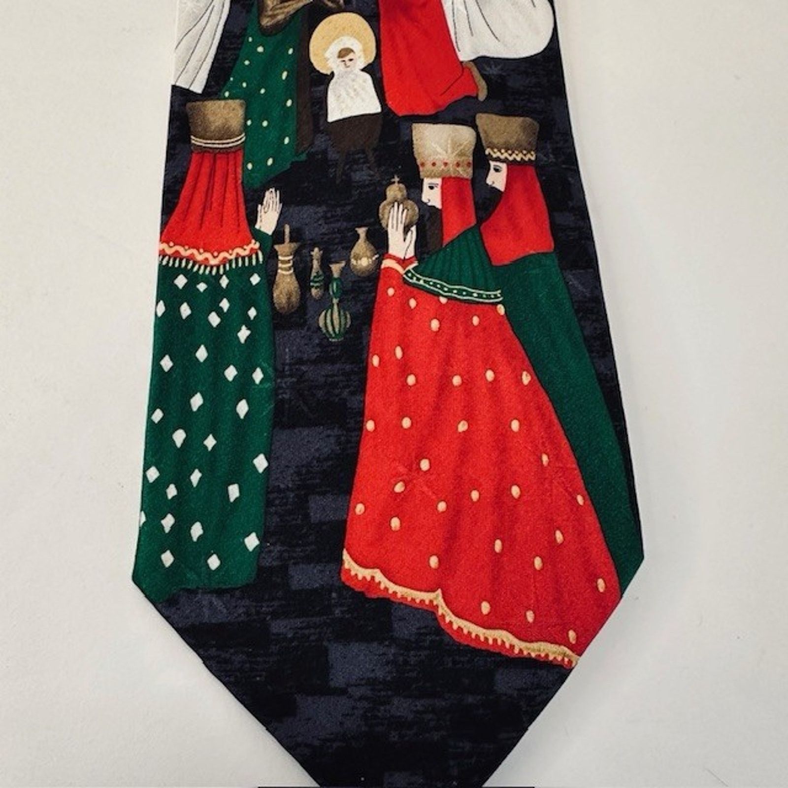 Other Hallmark Holiday Traditions Neck Tie, Nativity Black/Red Size ONE SIZE - 9 Thumbnail