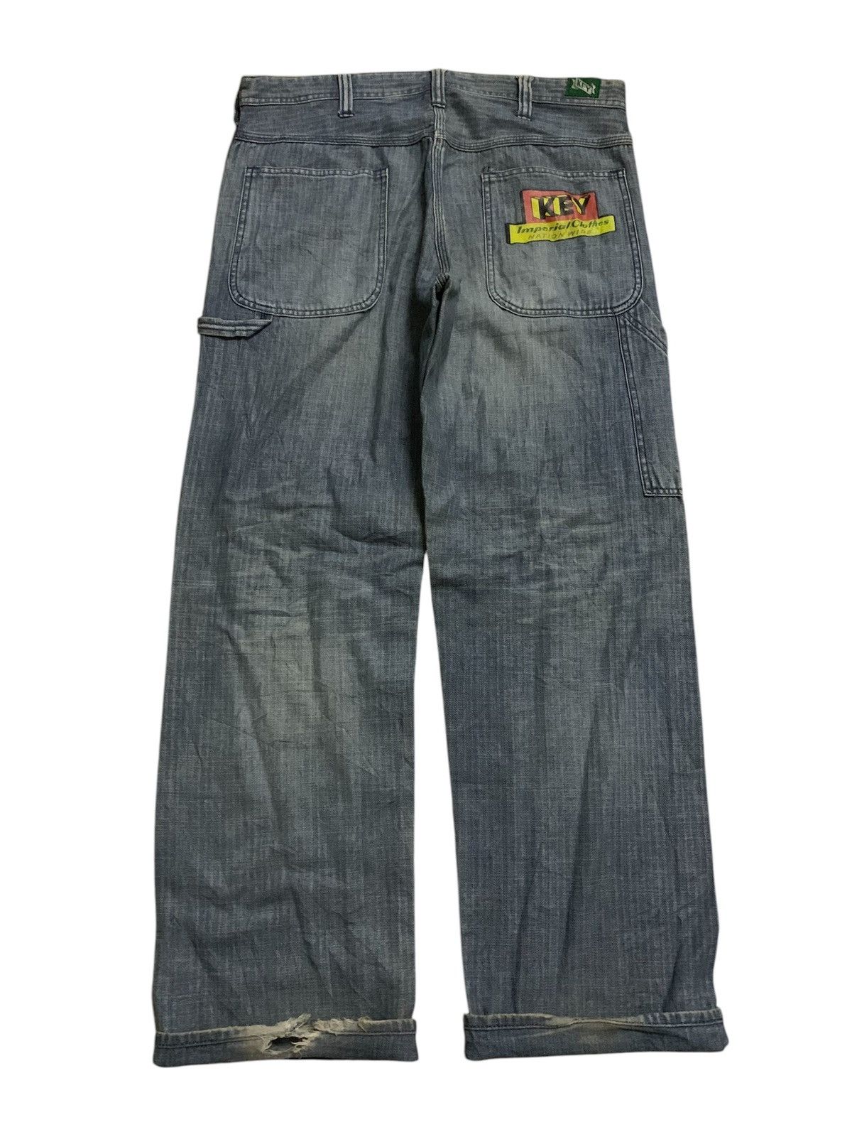 Vintage 💥Vintage Key Hickory Stripe Carpenter Pant Size US 35 - 1 Thumbnail