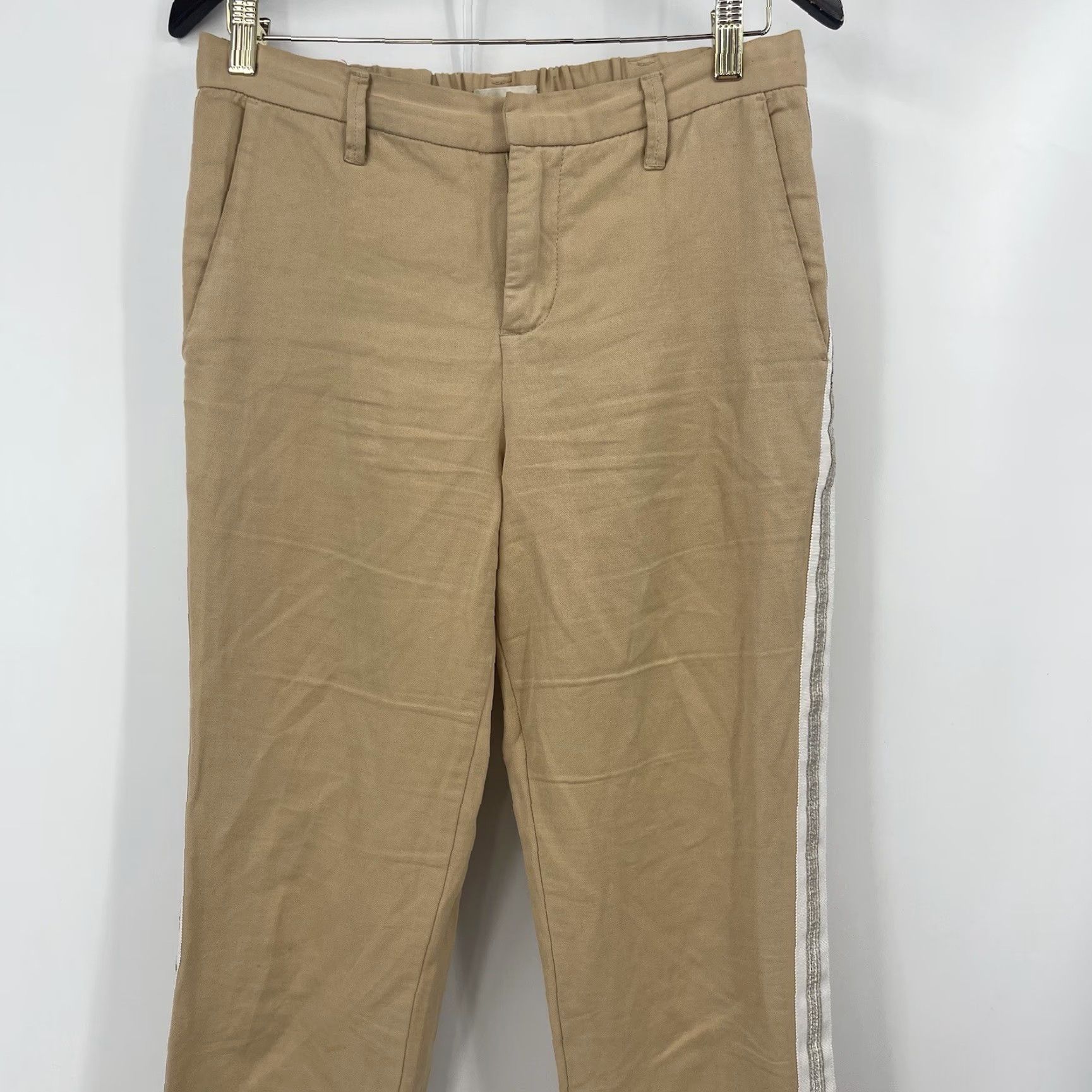 Zadig & Voltaire Zadig & Voltaire Pomelo Pants Women S Linen Beige Flat Front Straight Ankle Bohemian Preppy Women Size 28" / US 6 / IT 42 - 3 Thumbnail