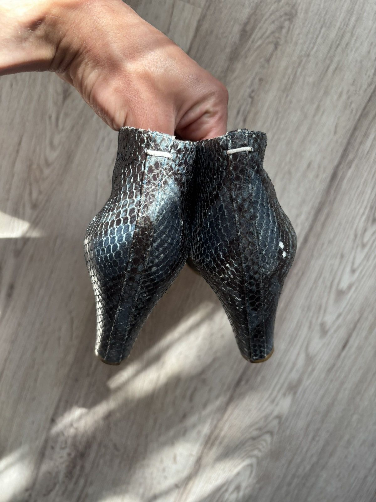Maison Margiela Maison Martin Margiela Line 22 Snake Print Peep Toe Ankle Size US 8 / IT 38 - 9 Thumbnail