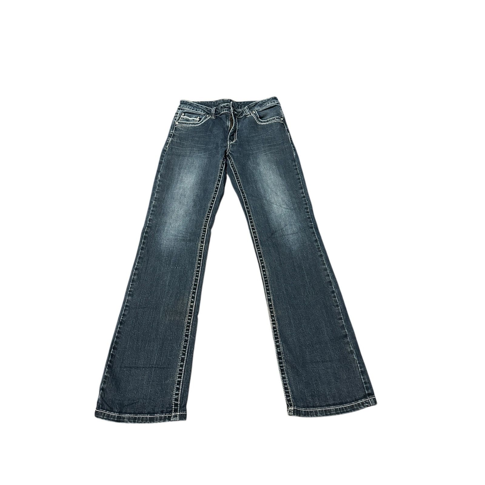 Other Medium Wash Blue Embroidery Bootcut Western Denim Jeans Size 31" - 4 Thumbnail