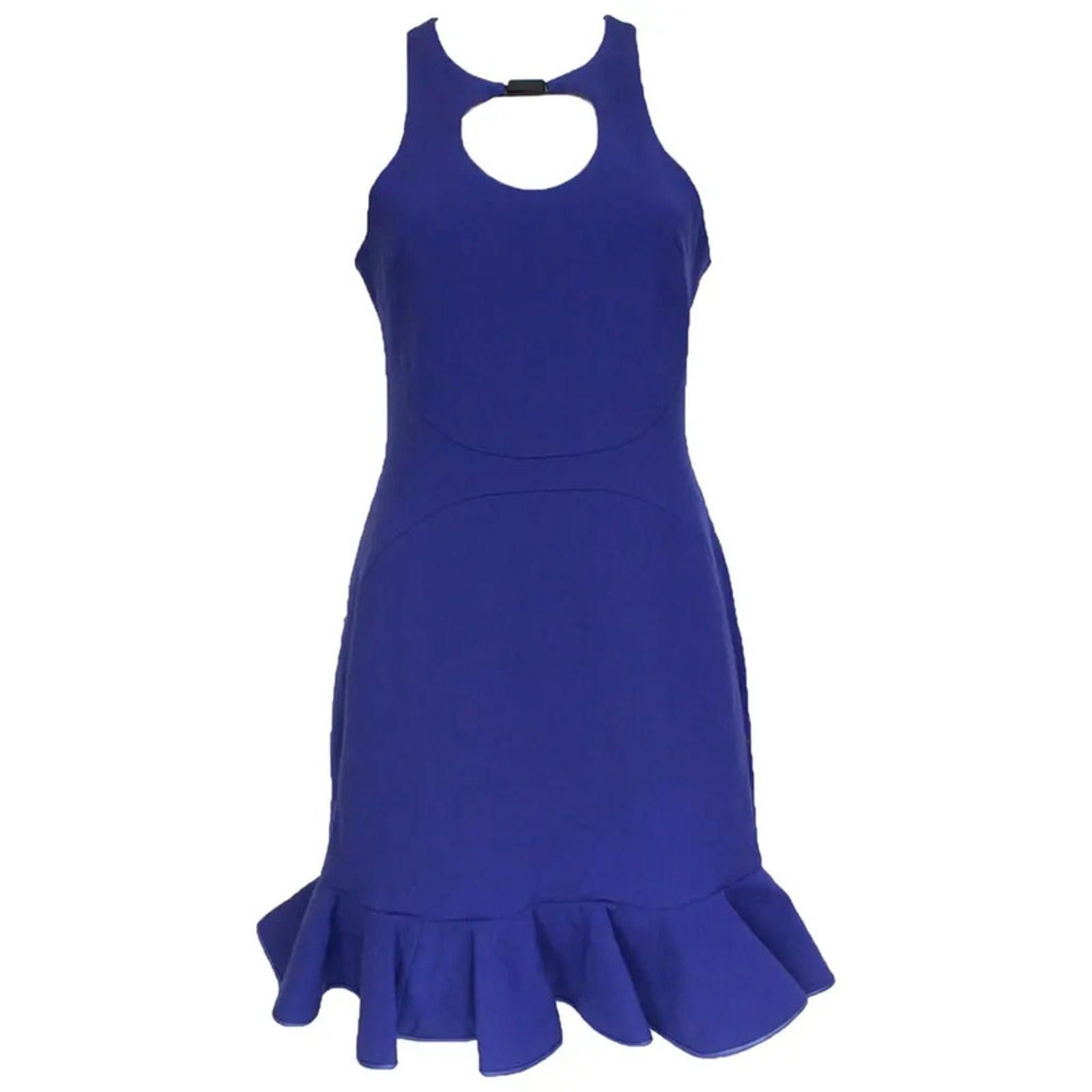 Other David Koma Blue Circle Cut Out Wool Dress UK 10 12 Size M / US 6-8 / IT 42-44 - 1 Thumbnail