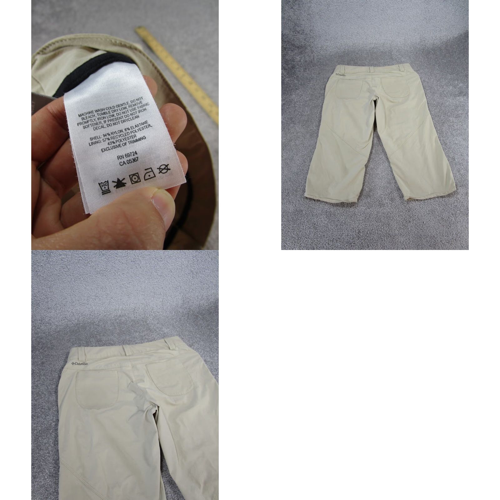 Vintage Columbia Pants Womens 8 Short Beige Nylon Carpi Hiking Size 30" / US 8 / IT 44 - 9 Thumbnail