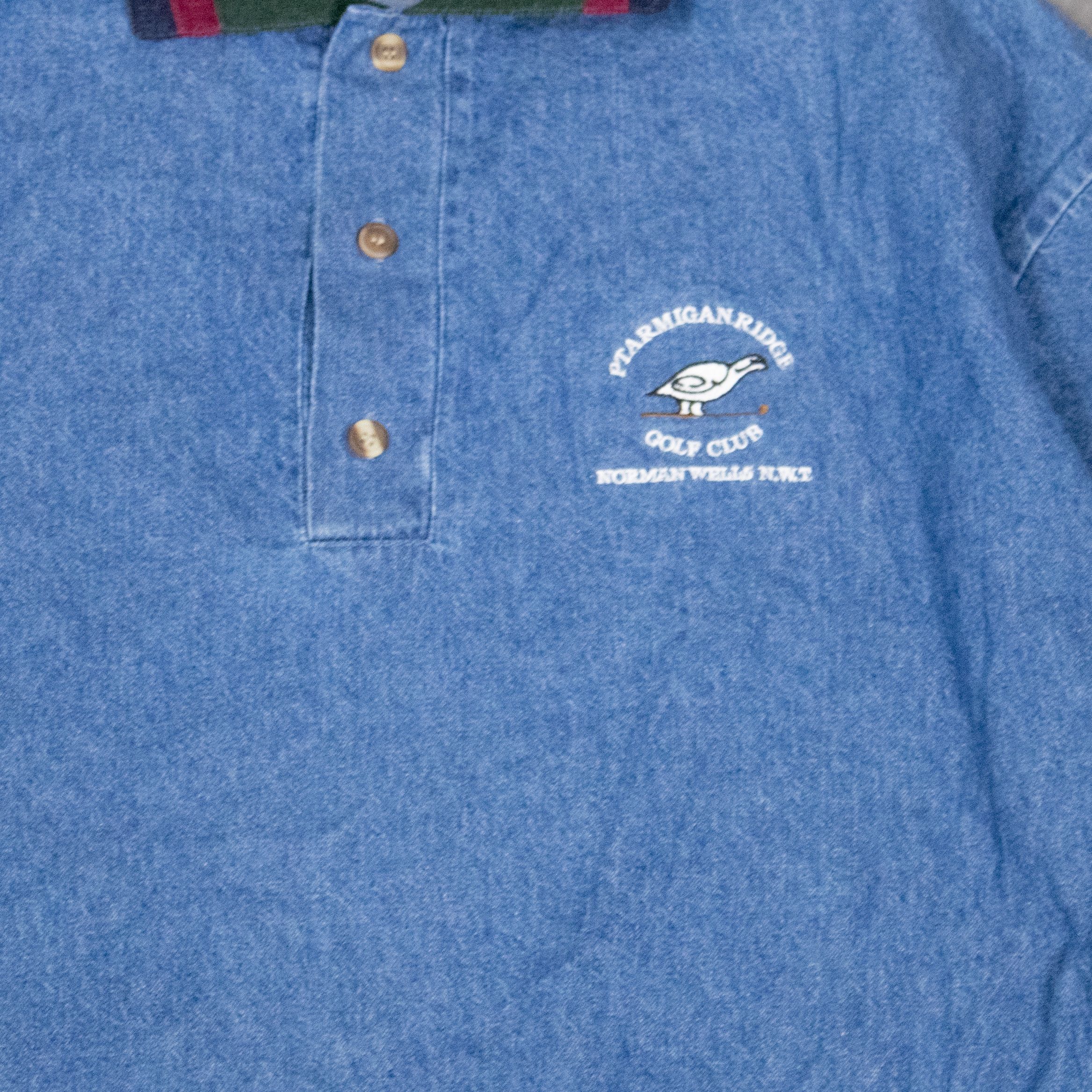 Vintage Vintage 1990’s Ash City Denim Gucci Style Polo Shirt Size US L / EU 52-54 / 3 - 4 Thumbnail