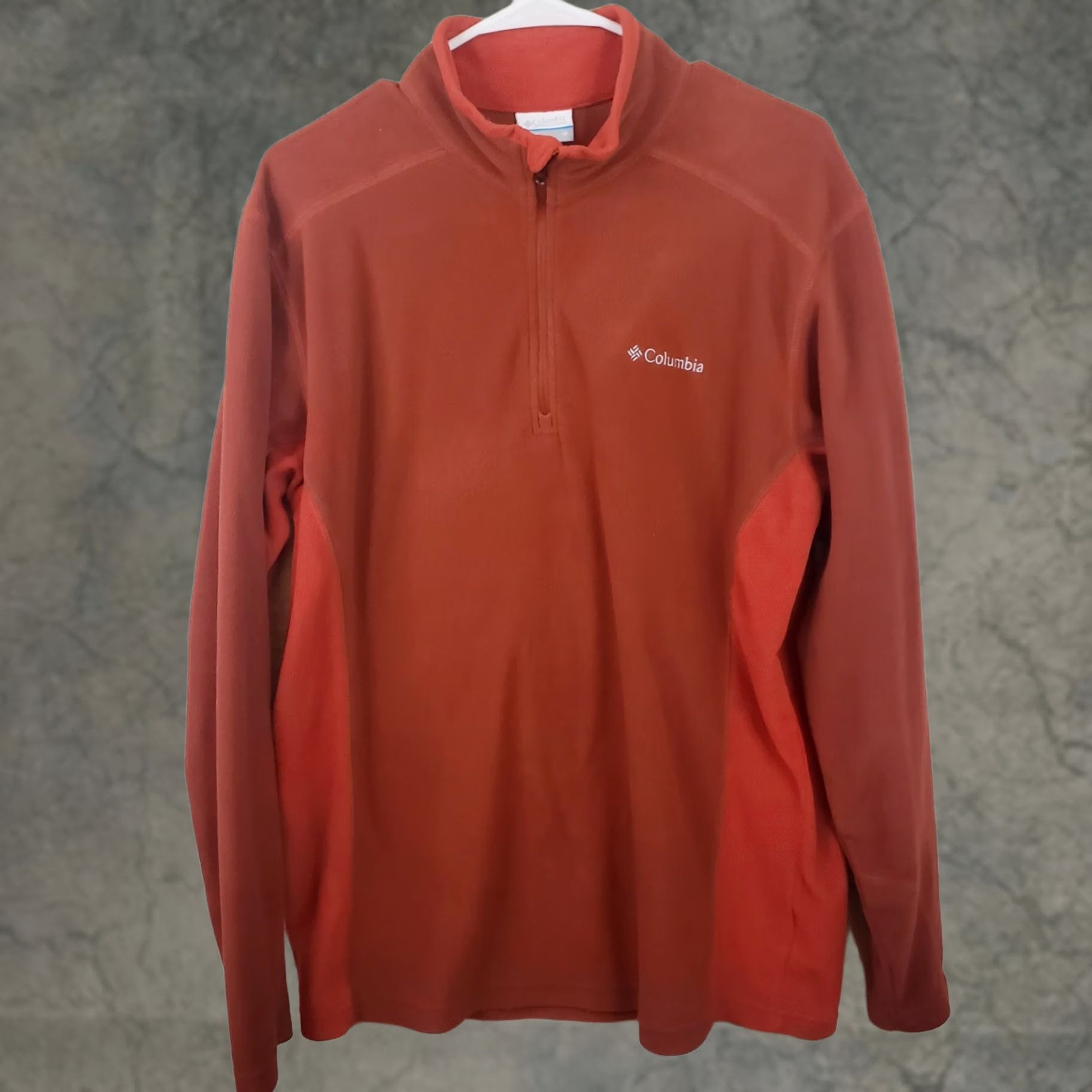 Vintage Columbia Men M Orange Fleece Polyester Pullover Sweater 1/4 Zip Mock Side Panel Size US M / EU 48-50 / 2 - 1 Thumbnail